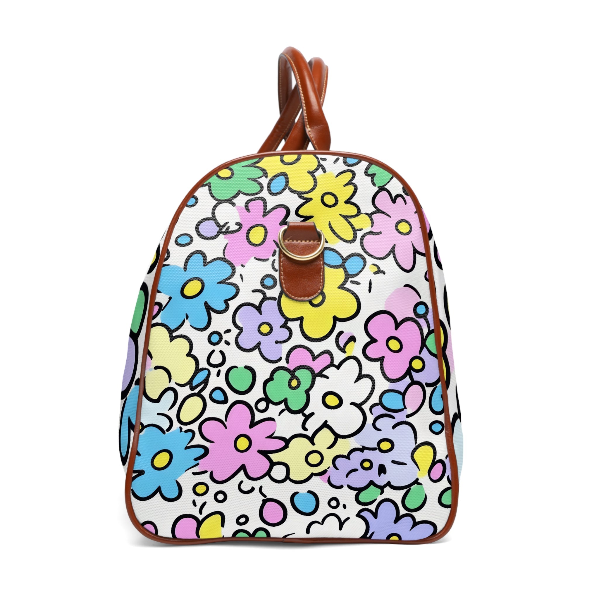 Colorful Floral Waterproof Travel Bag, Artsulli - Art is Long, Life is Short, Bags, , , , , , , 