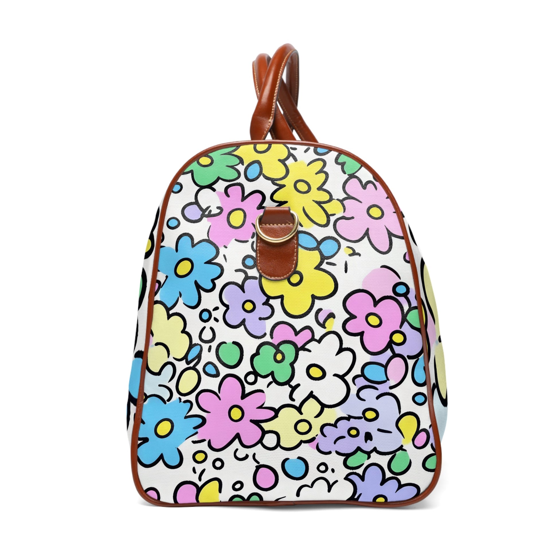 Colorful Floral Waterproof Travel Bag, Artsulli - Art is Long, Life is Short, Bags, , , , , , , 