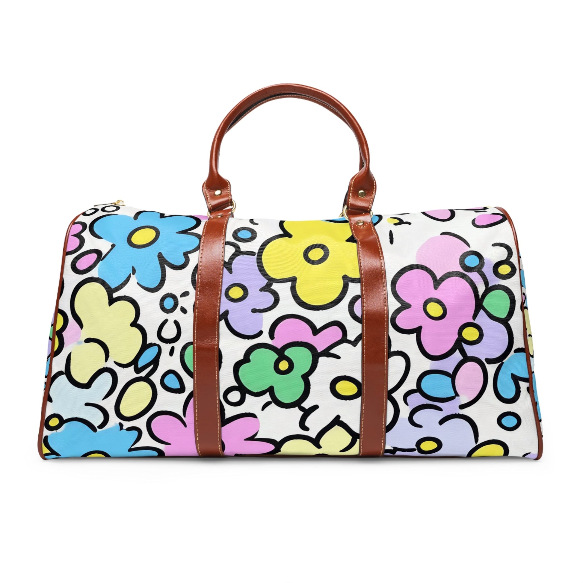 Colorful Floral Waterproof Travel Bag, Artsulli - Art is Long, Life is Short, Bags, , , , , , , 