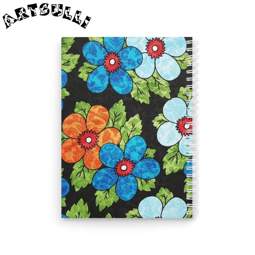 JAKKOUTTHEBXX Colorful Floral Wide-Ruled Spiral Notebook 2025