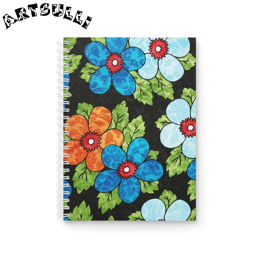 JAKKOUTTHEBXX Colorful Floral Wide-Ruled Spiral Notebook 2025