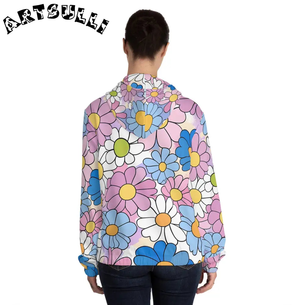 JAKKOUTTHEBXX Colorful Floral Women’s Zip Hoodie 2025