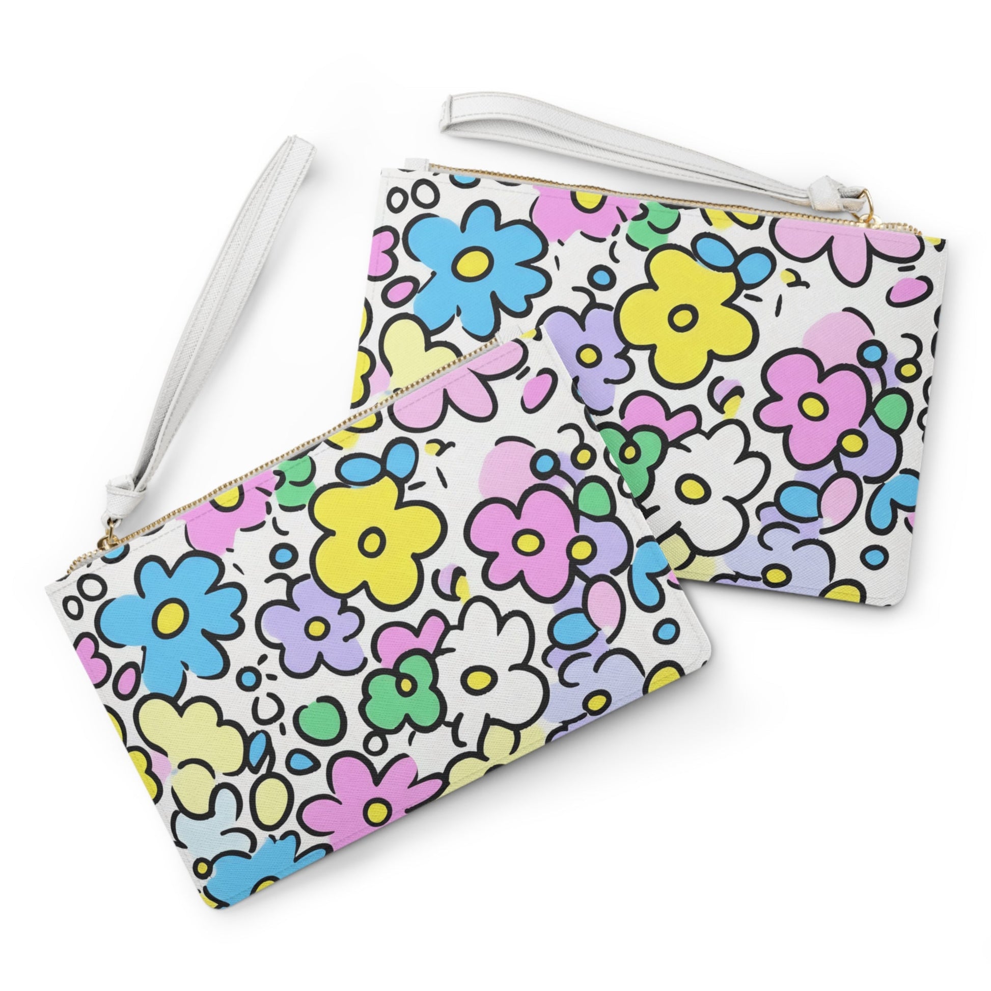 Colorful Floral Wristlet Clutch Bag, Artsulli - Art is Long, Life is Short, Bags, , , , , , , 
