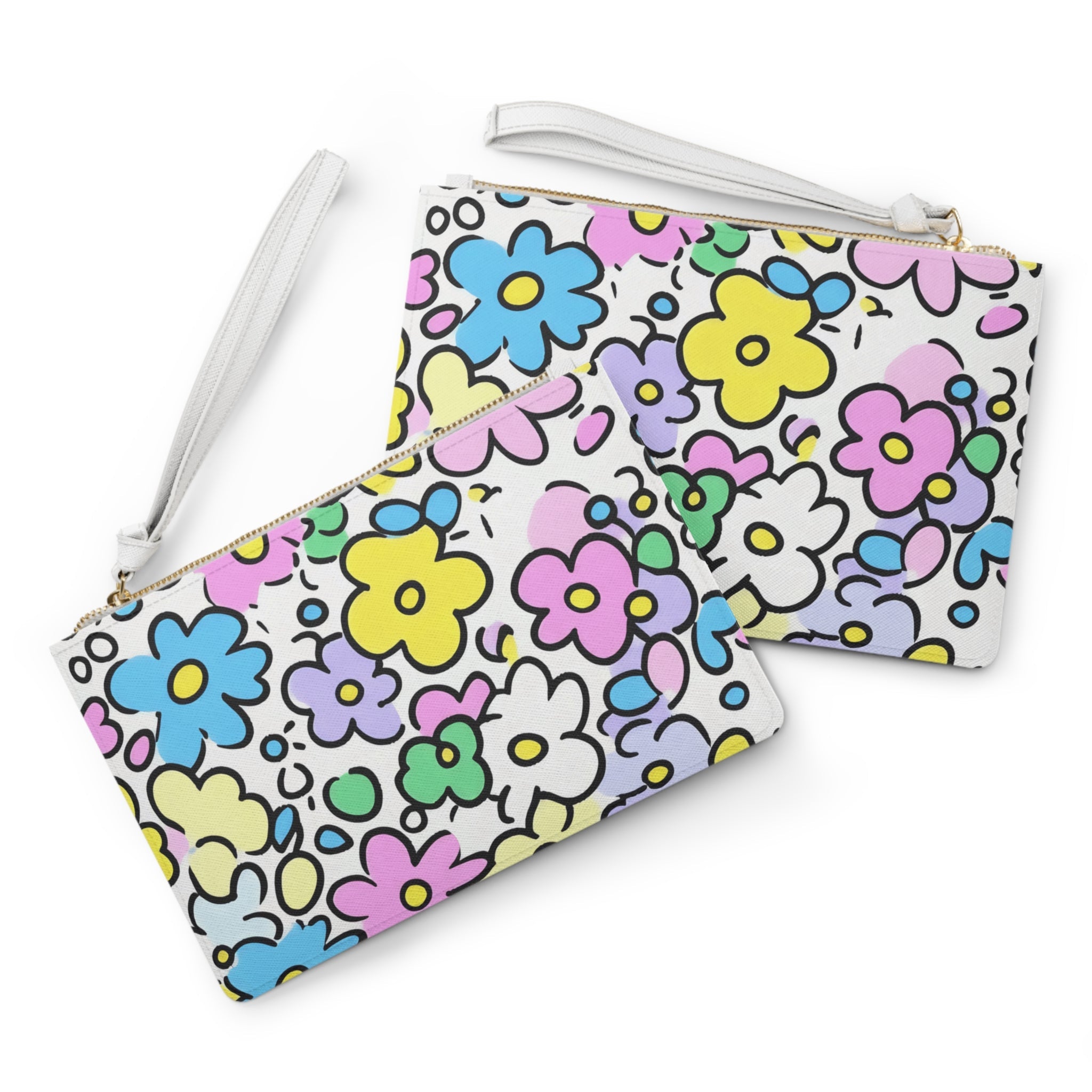 Colorful Floral Wristlet Clutch Bag, Artsulli - Art is Long, Life is Short, Bags, , , , , , , 