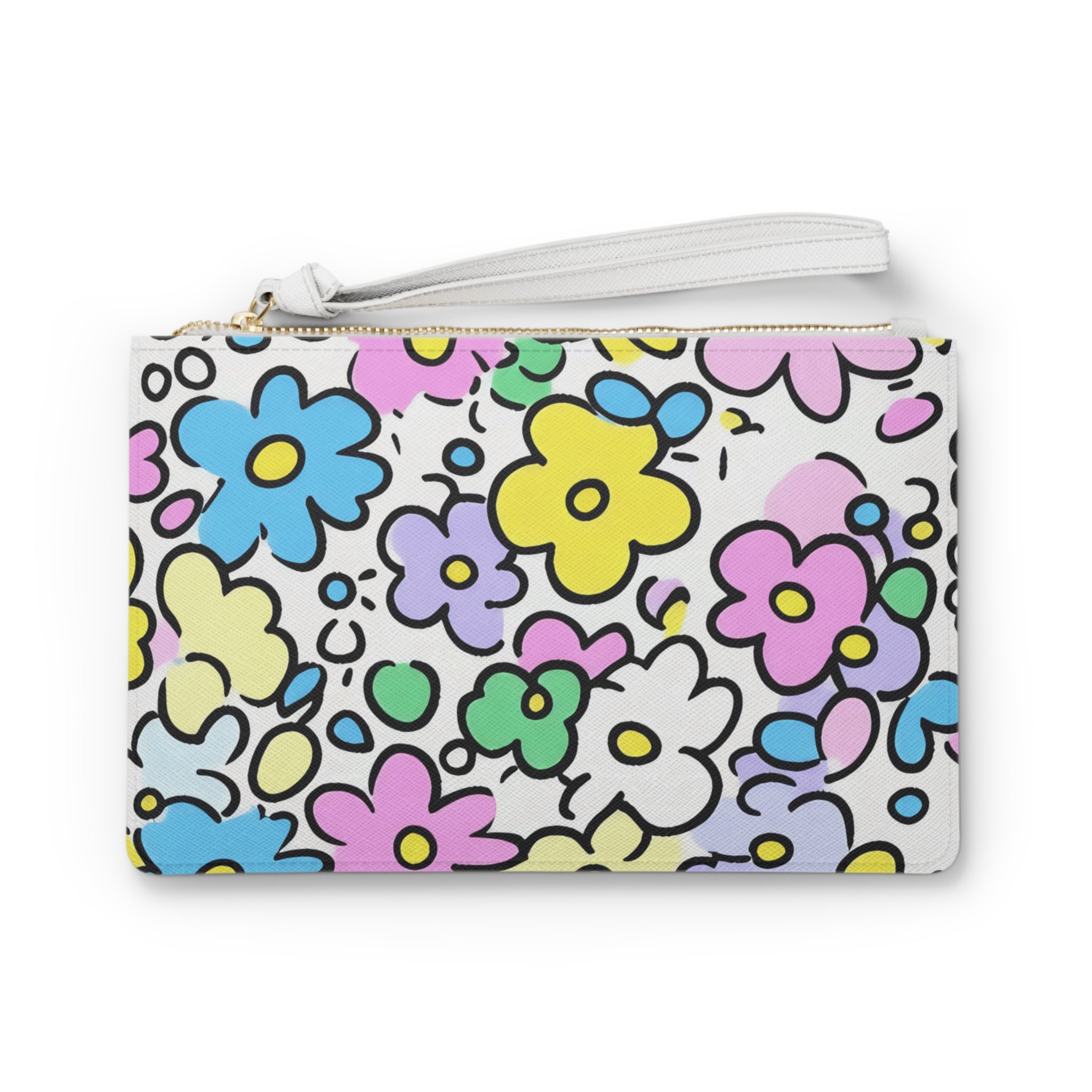 Printify Colorful Floral Wristlet Clutch Bag 2025
