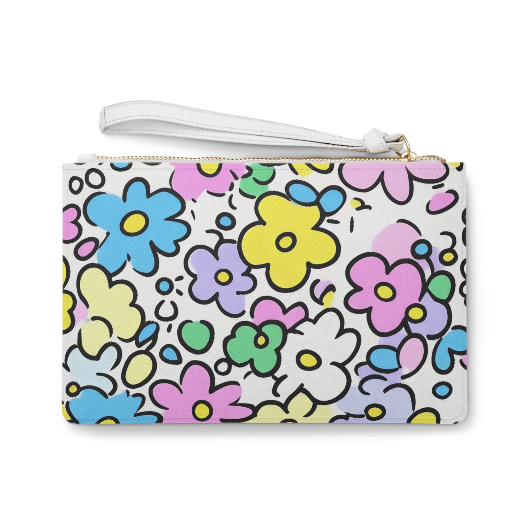 Colorful Floral Wristlet Clutch Bag, Artsulli - Art is Long, Life is Short, Bags, , , , , , , 