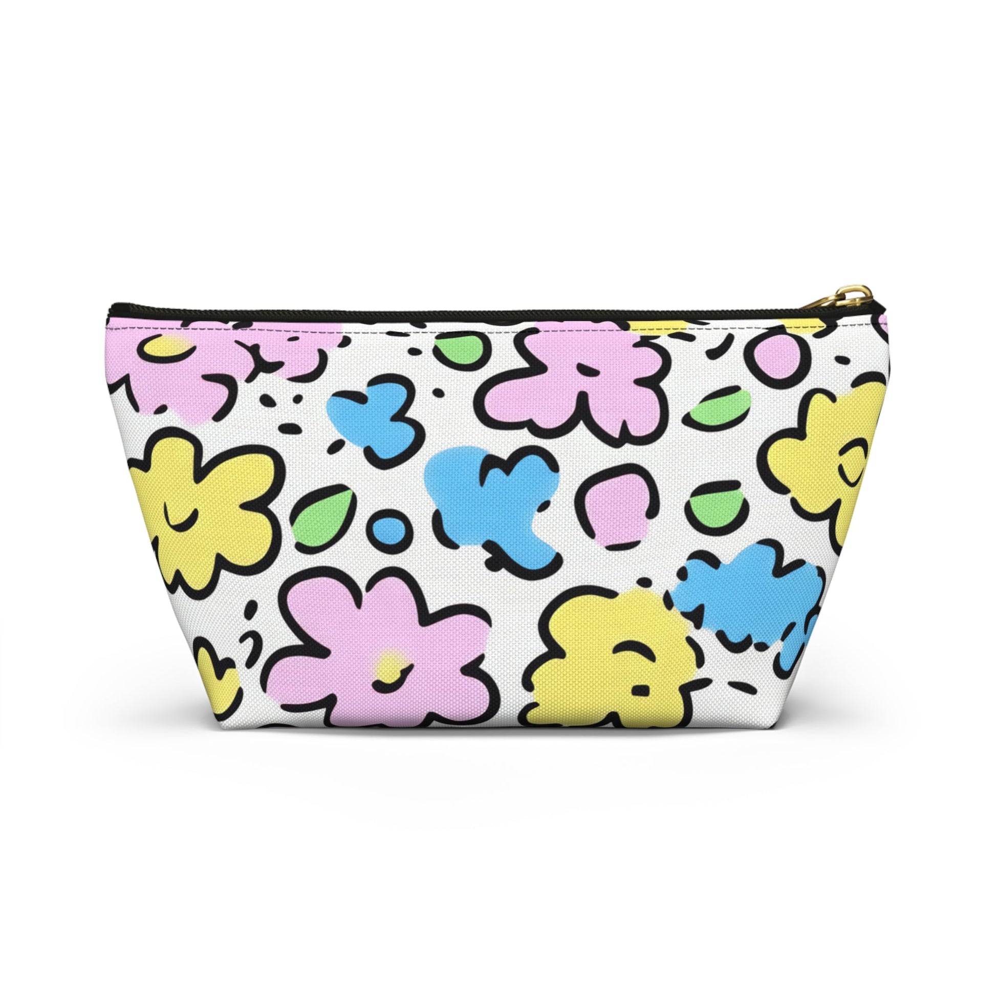 Colorful Floral Zipper Pouch, Artsulli - Art is Long, Life is Short, Bags, , , , , , , 