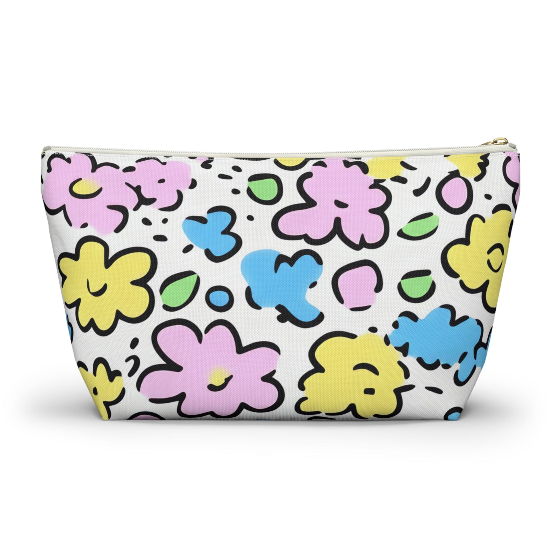Colorful Floral Zipper Pouch, Artsulli - Art is Long, Life is Short, Bags, , , , , , , 