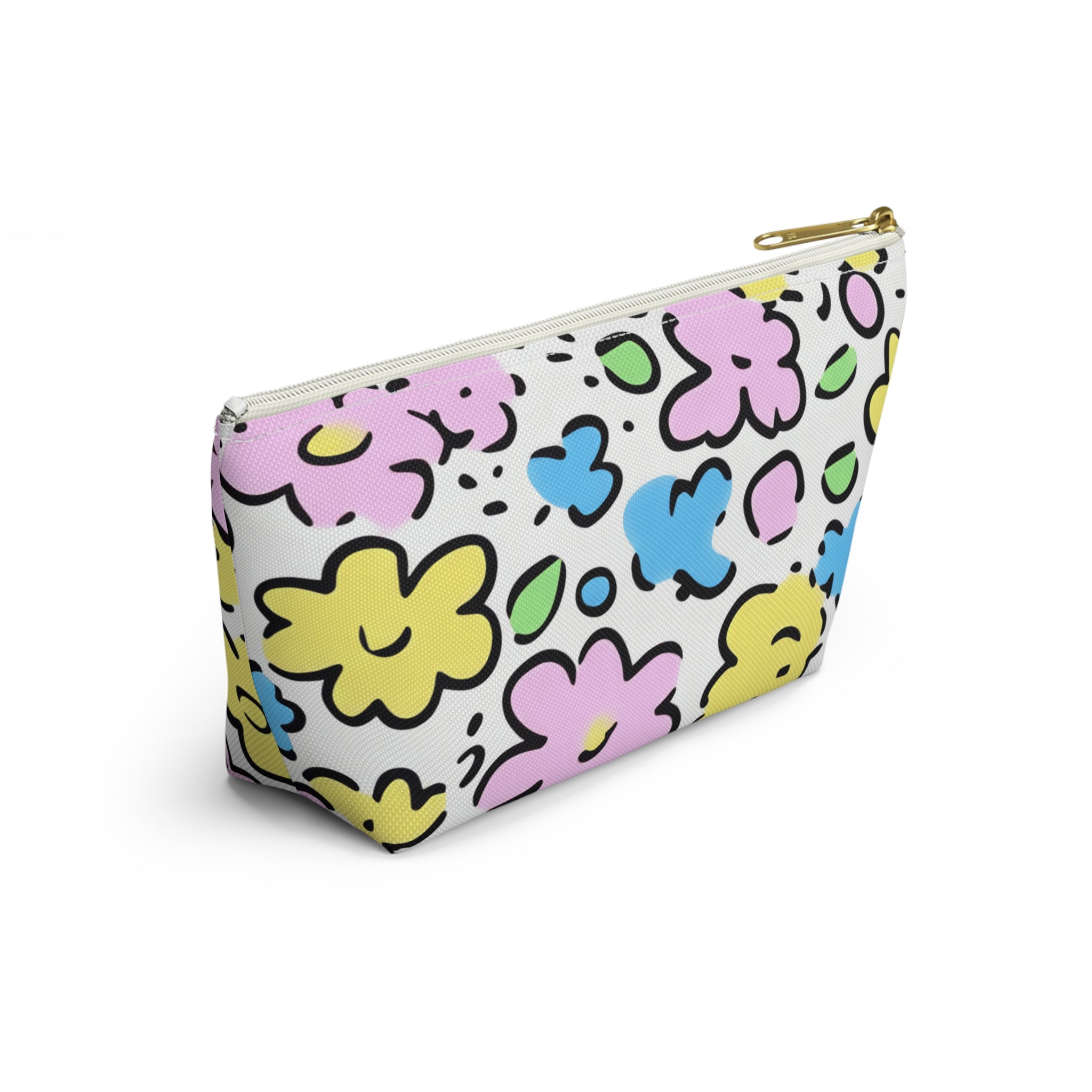 Colorful Floral Zipper Pouch, Artsulli - Art is Long, Life is Short, Bags, , , , , , , 