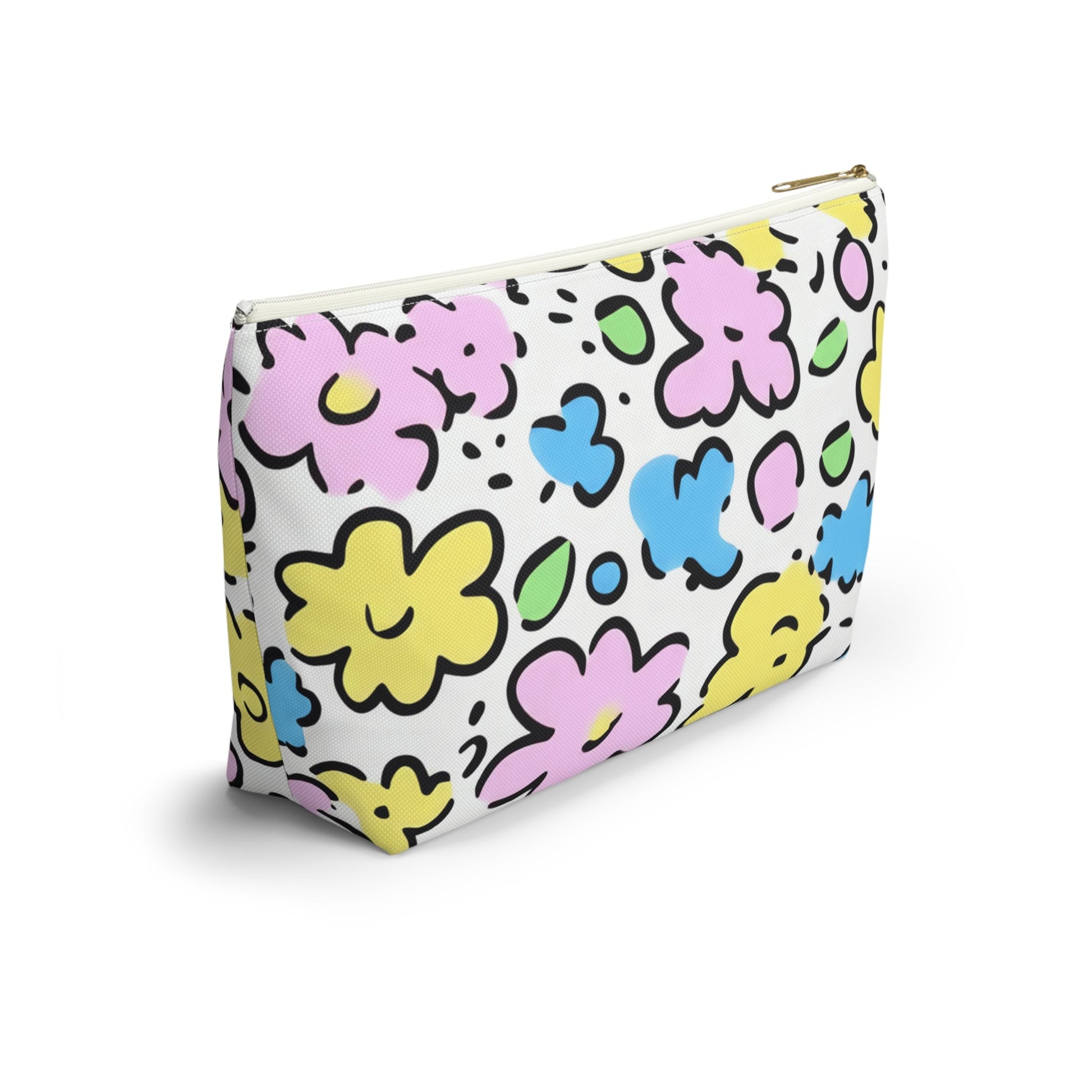 Colorful Floral Zipper Pouch, Artsulli - Art is Long, Life is Short, Bags, , , , , , , 