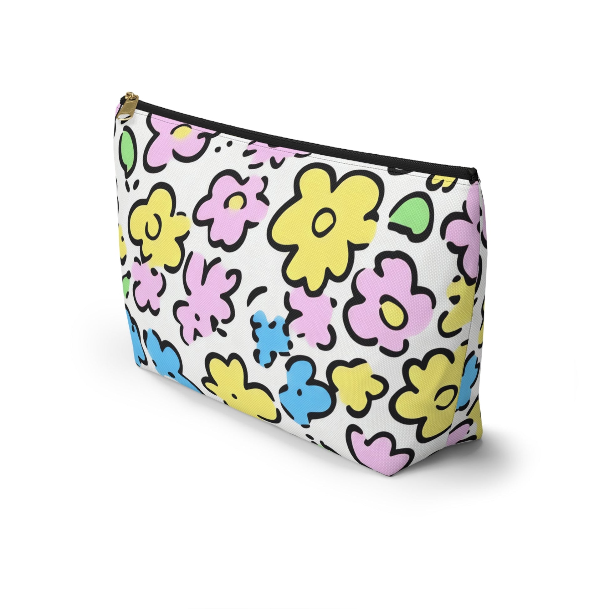 Colorful Floral Zipper Pouch, Artsulli - Art is Long, Life is Short, Bags, , , , , , , 