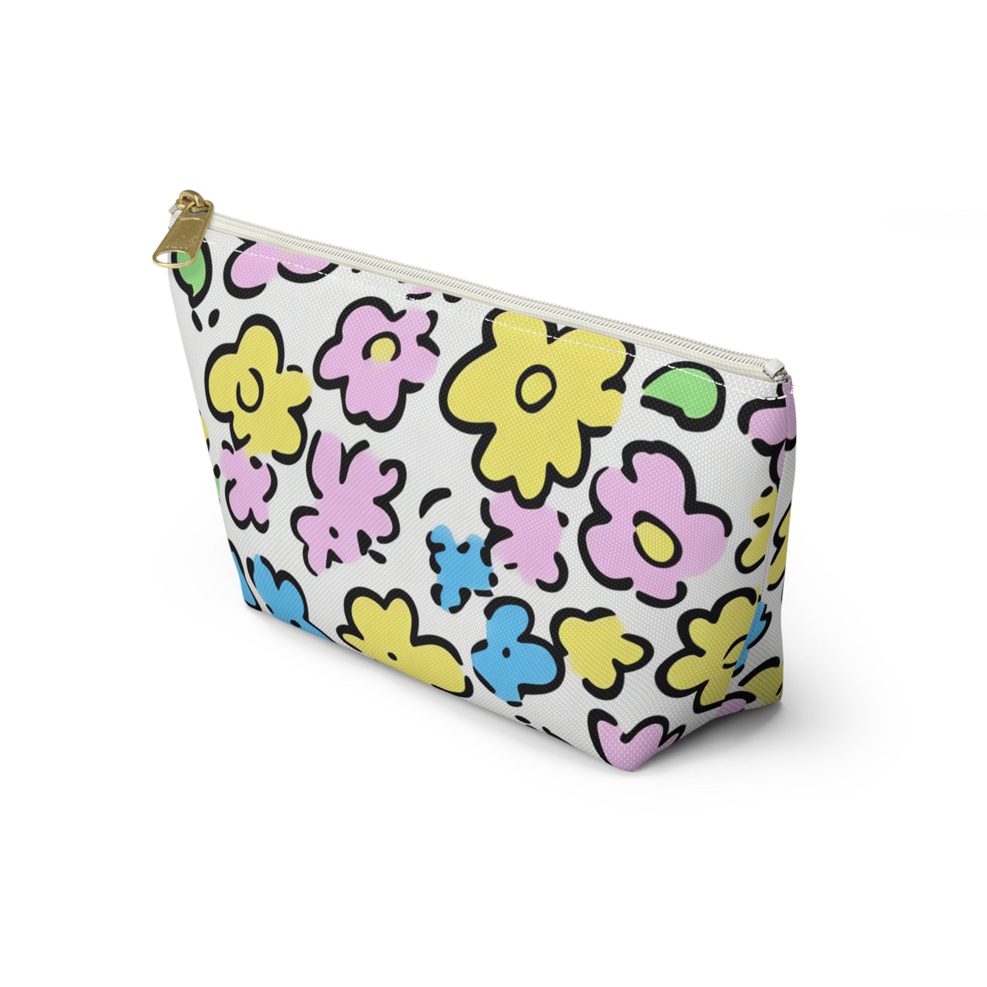 Colorful Floral Zipper Pouch, Artsulli - Art is Long, Life is Short, Bags, , , , , , , 