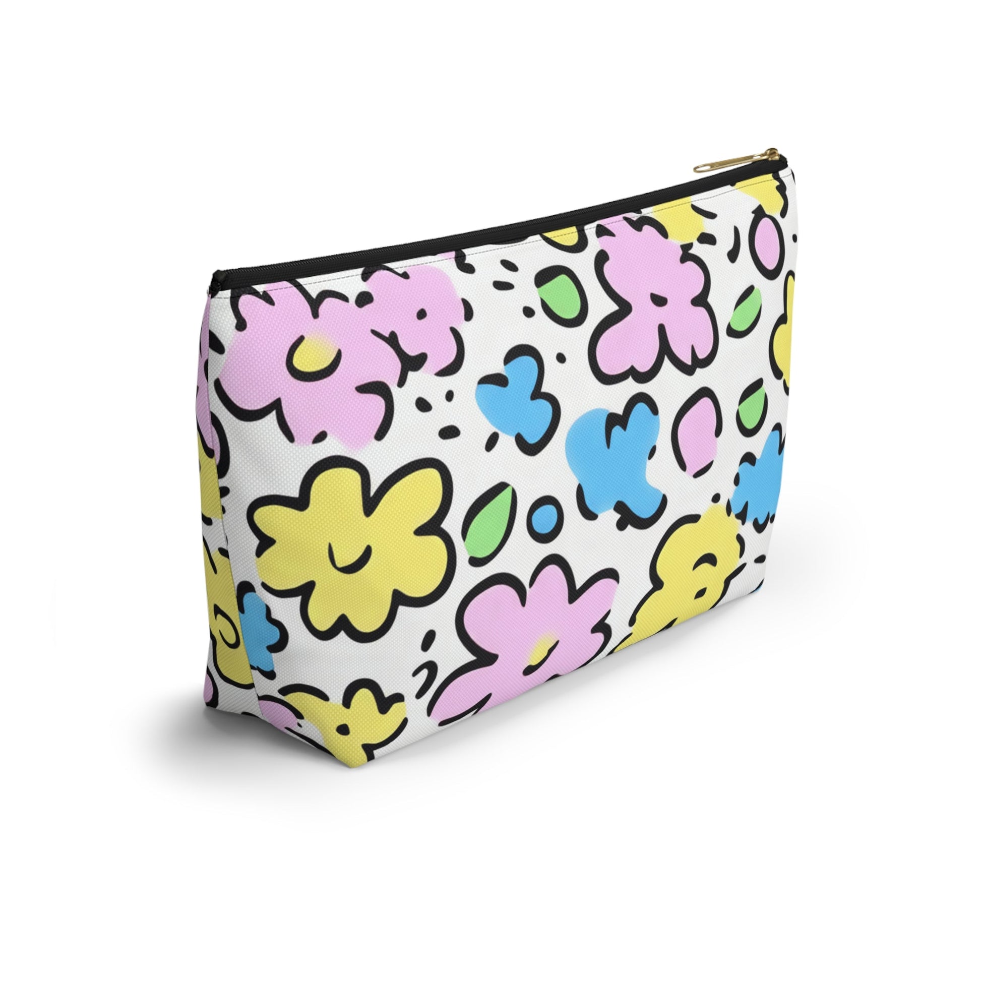 Colorful Floral Zipper Pouch, Artsulli - Art is Long, Life is Short, Bags, , , , , , , 