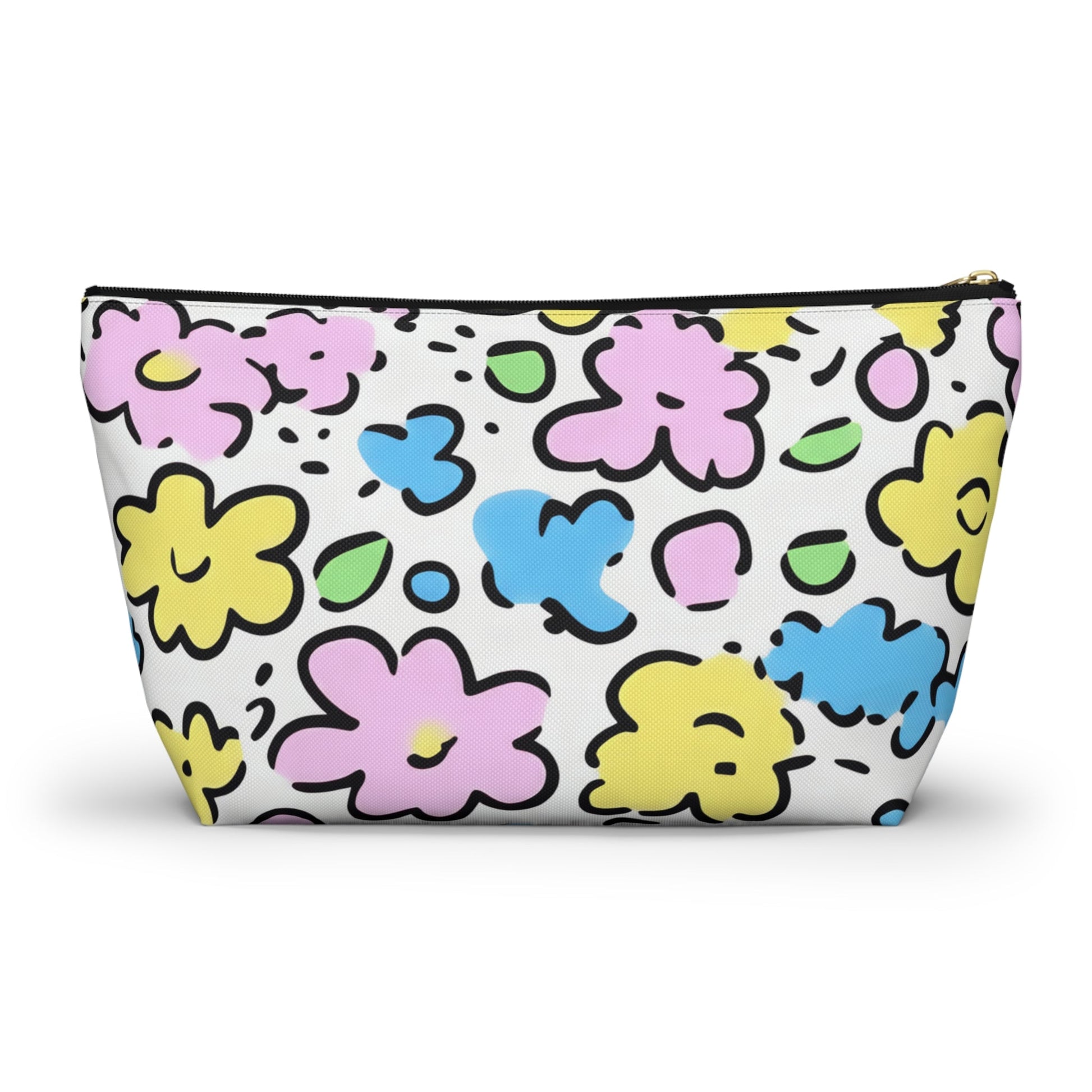 Colorful Floral Zipper Pouch, Artsulli - Art is Long, Life is Short, Bags, , , , , , , 