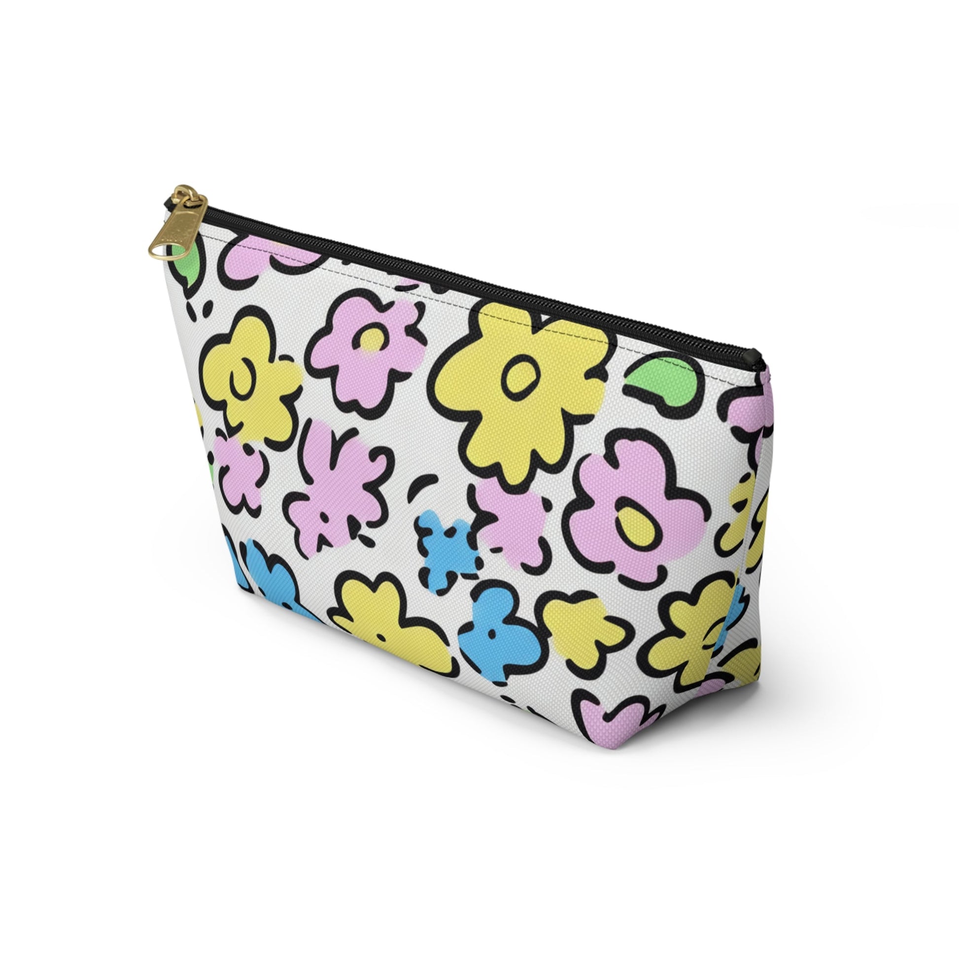Colorful Floral Zipper Pouch, Artsulli - Art is Long, Life is Short, Bags, , , , , , , 