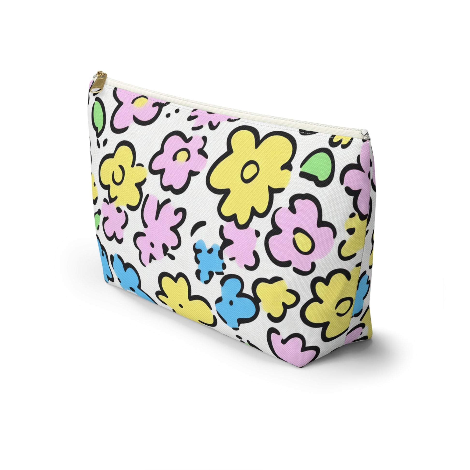 Colorful Floral Zipper Pouch, Artsulli - Art is Long, Life is Short, Bags, , , , , , , 