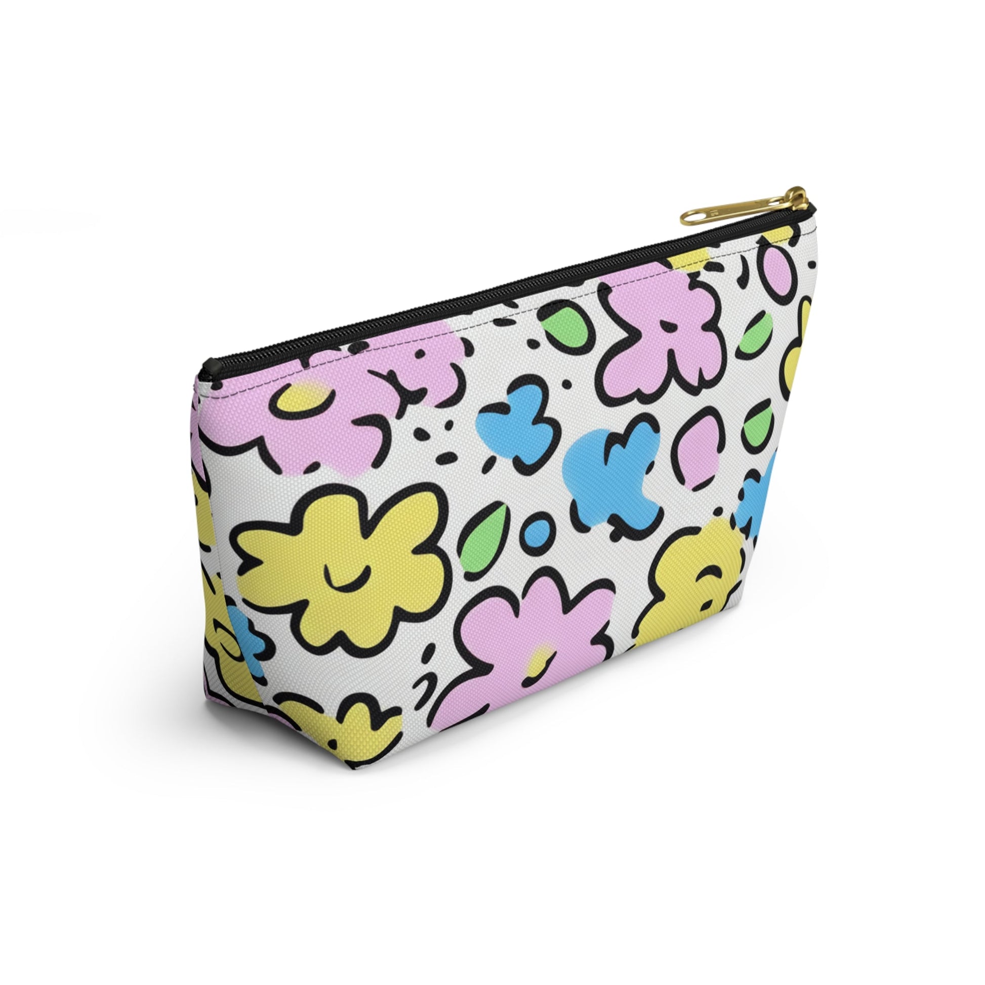 Colorful Floral Zipper Pouch, Artsulli - Art is Long, Life is Short, Bags, , , , , , , 