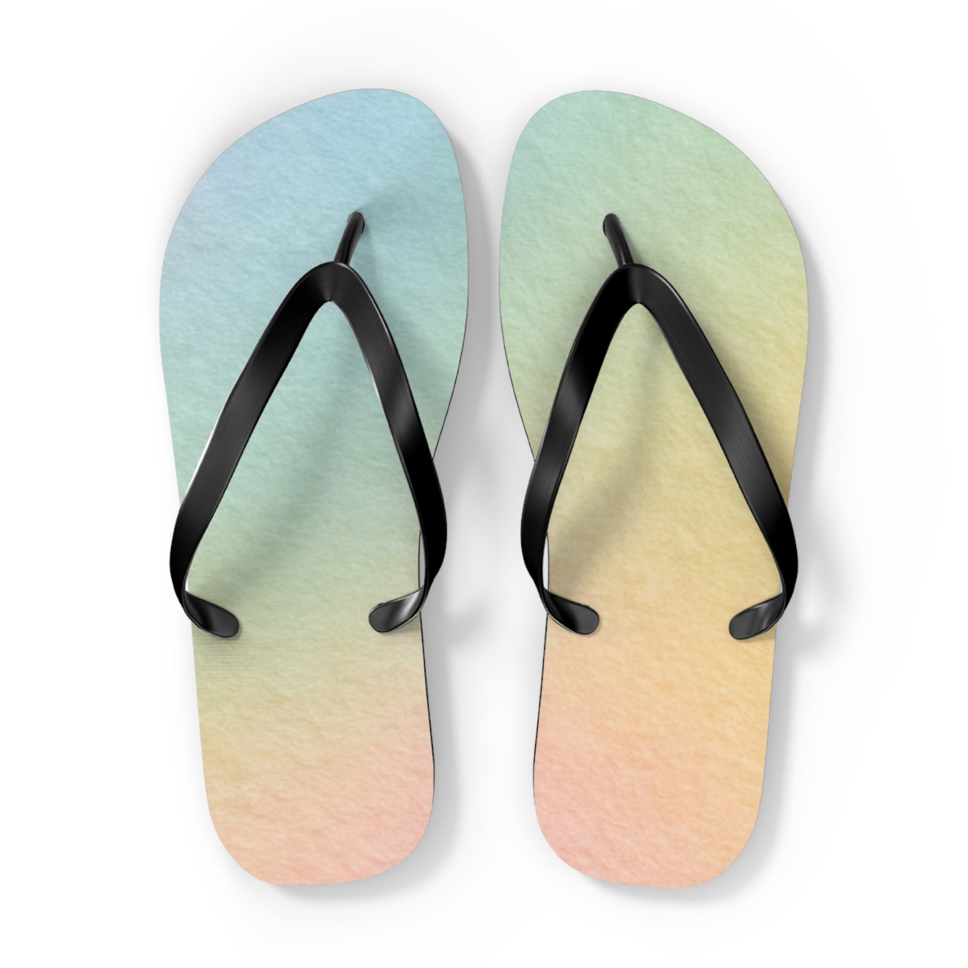 Colorful Gradient Flip Flops, Artsulli - Art is Long, Life is Short, Shoes, Size, XL, Color, Black sole, , , 29625515529049417678