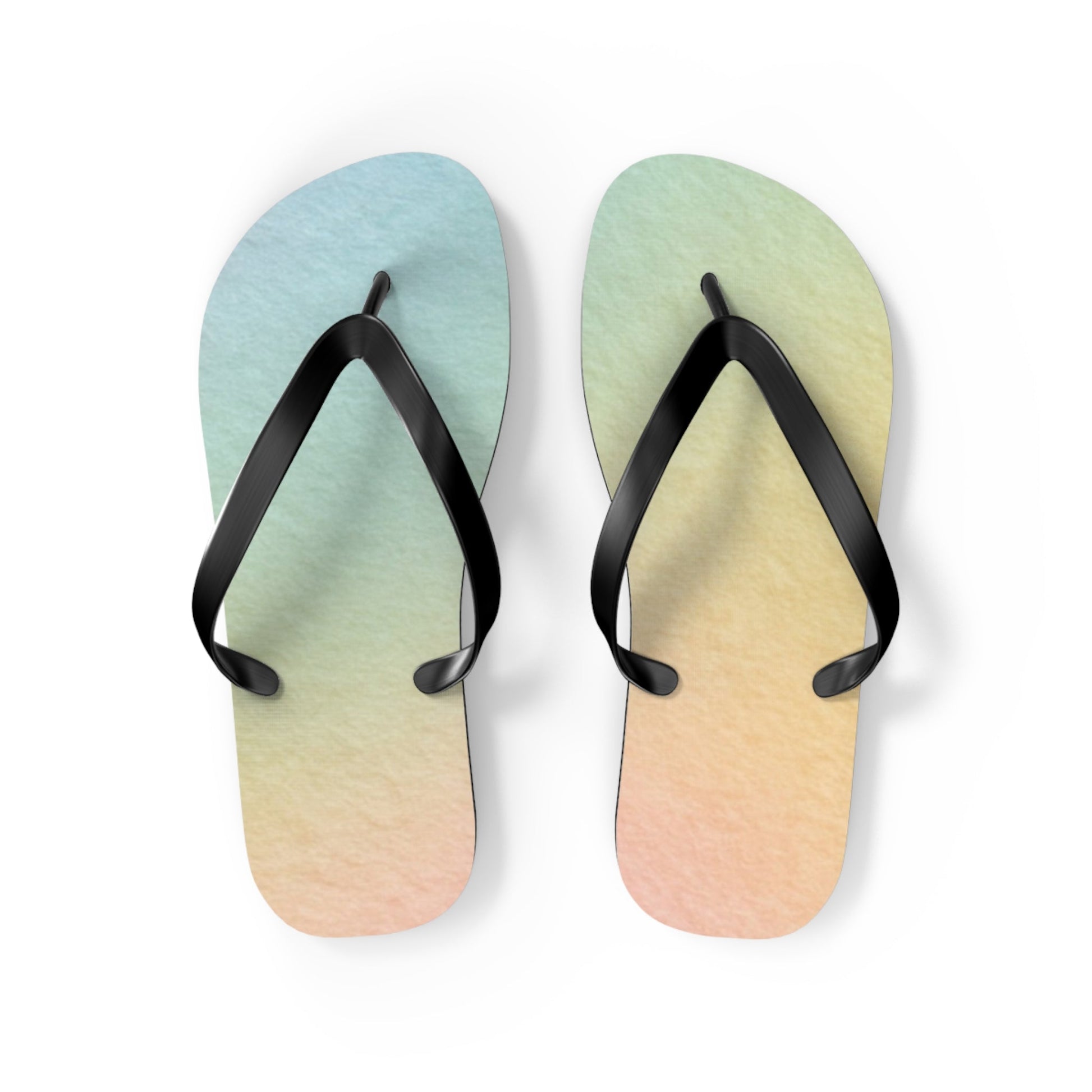 Colorful Gradient Flip Flops, Artsulli - Art is Long, Life is Short, Shoes, Size, M, Color, Black sole, , , 16021190382420937373