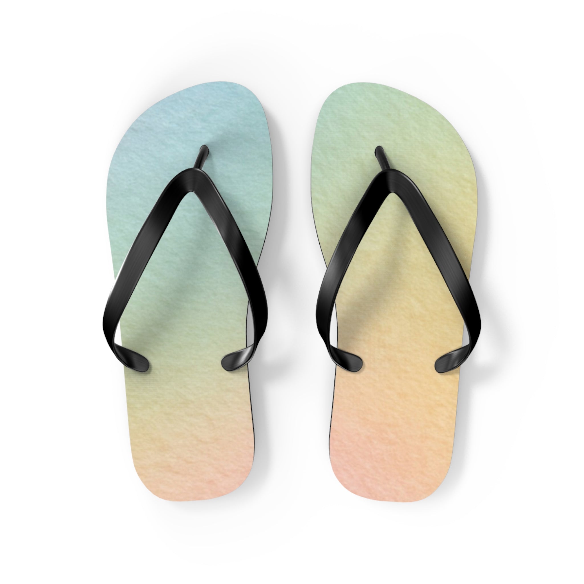 Colorful Gradient Flip Flops, Artsulli - Art is Long, Life is Short, Shoes, Size, M, Color, Black sole, , , 16021190382420937373