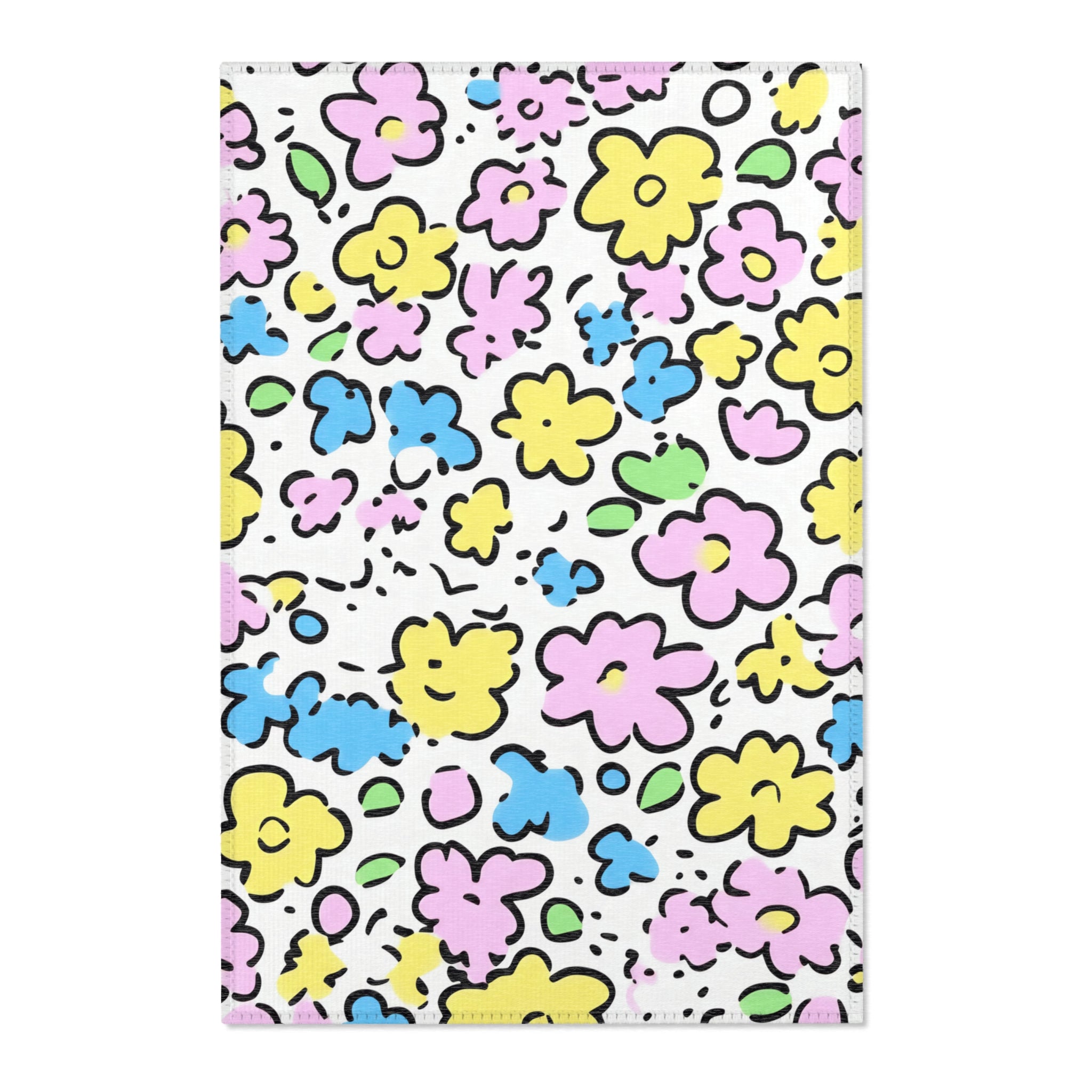 Printify Colorful Hand-Drawn Floral Area Rug 2025