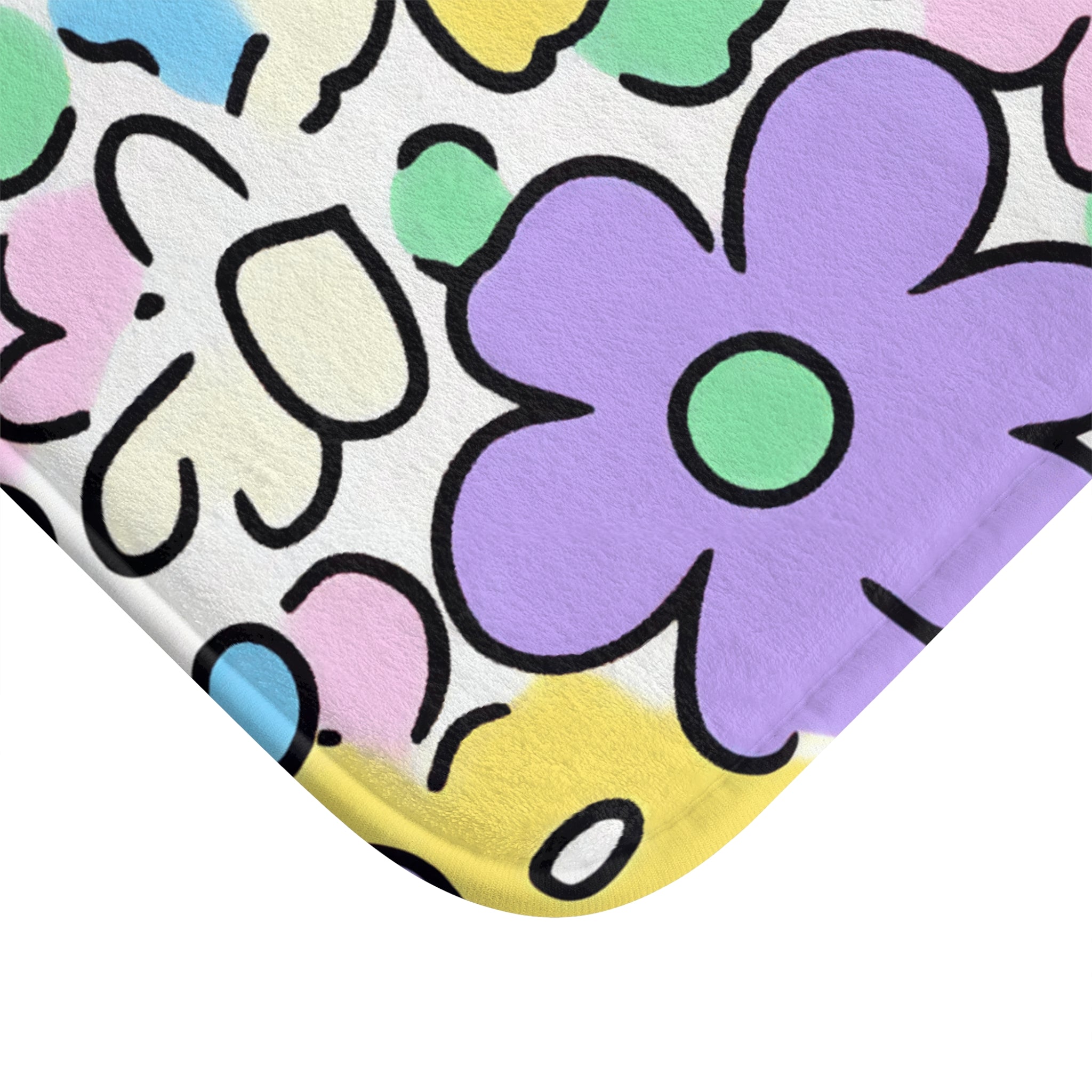Printify Colorful Hand Drawn Floral Bath Mat 2025