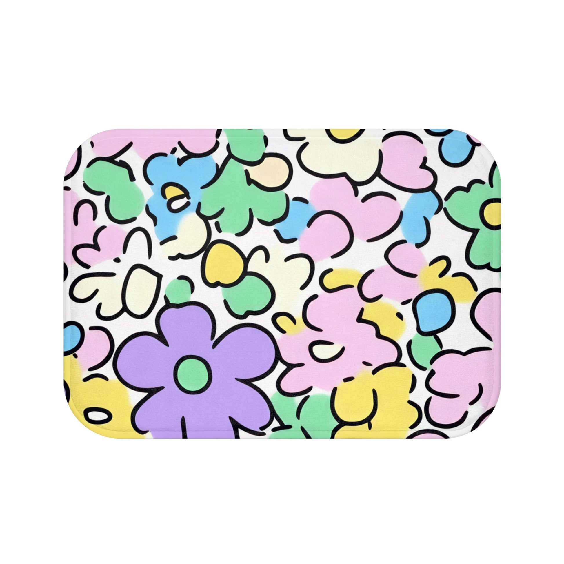 Printify Colorful Hand Drawn Floral Bath Mat 2025