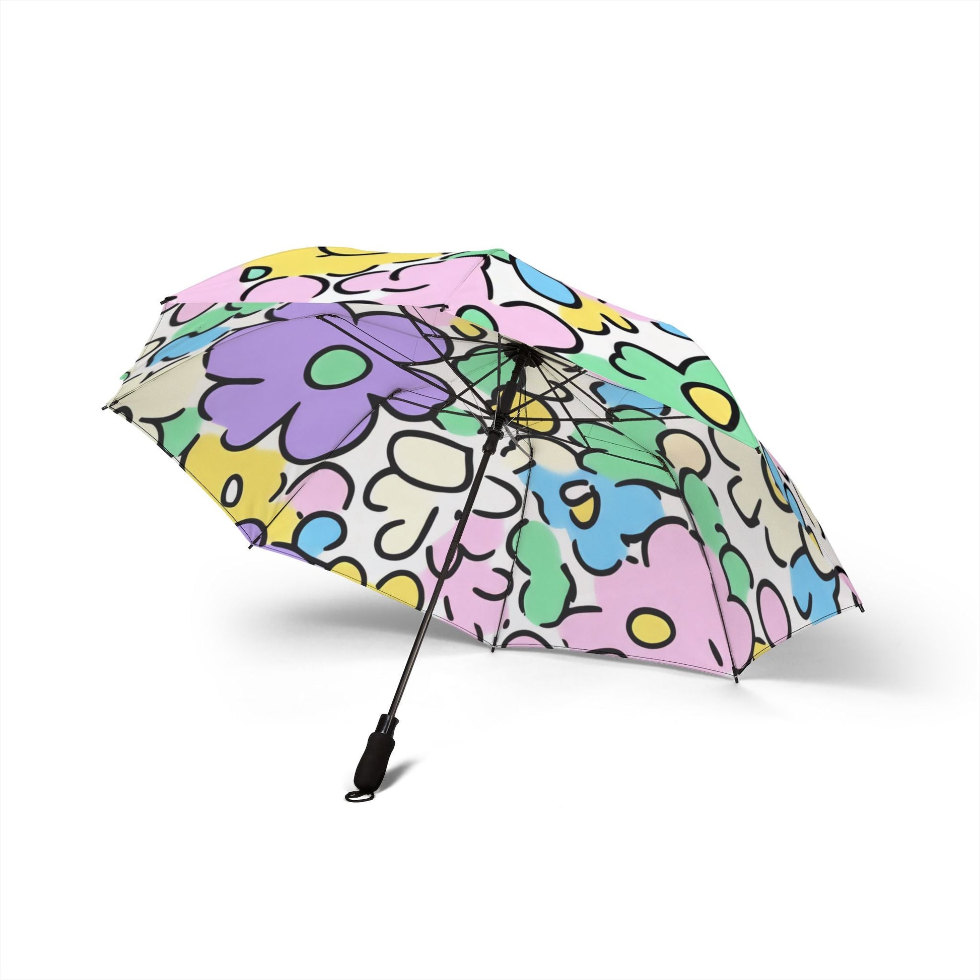 Colorful Hand-Drawn Floral Umbrella, Artsulli - Art is Long, Life is Short, Accessories, , , , , , , 