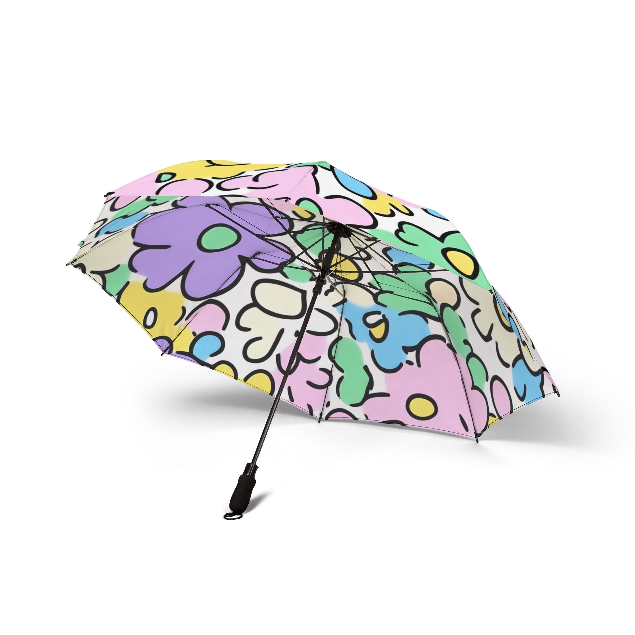 Colorful Hand-Drawn Floral Umbrella, Artsulli - Art is Long, Life is Short, Accessories, , , , , , , 