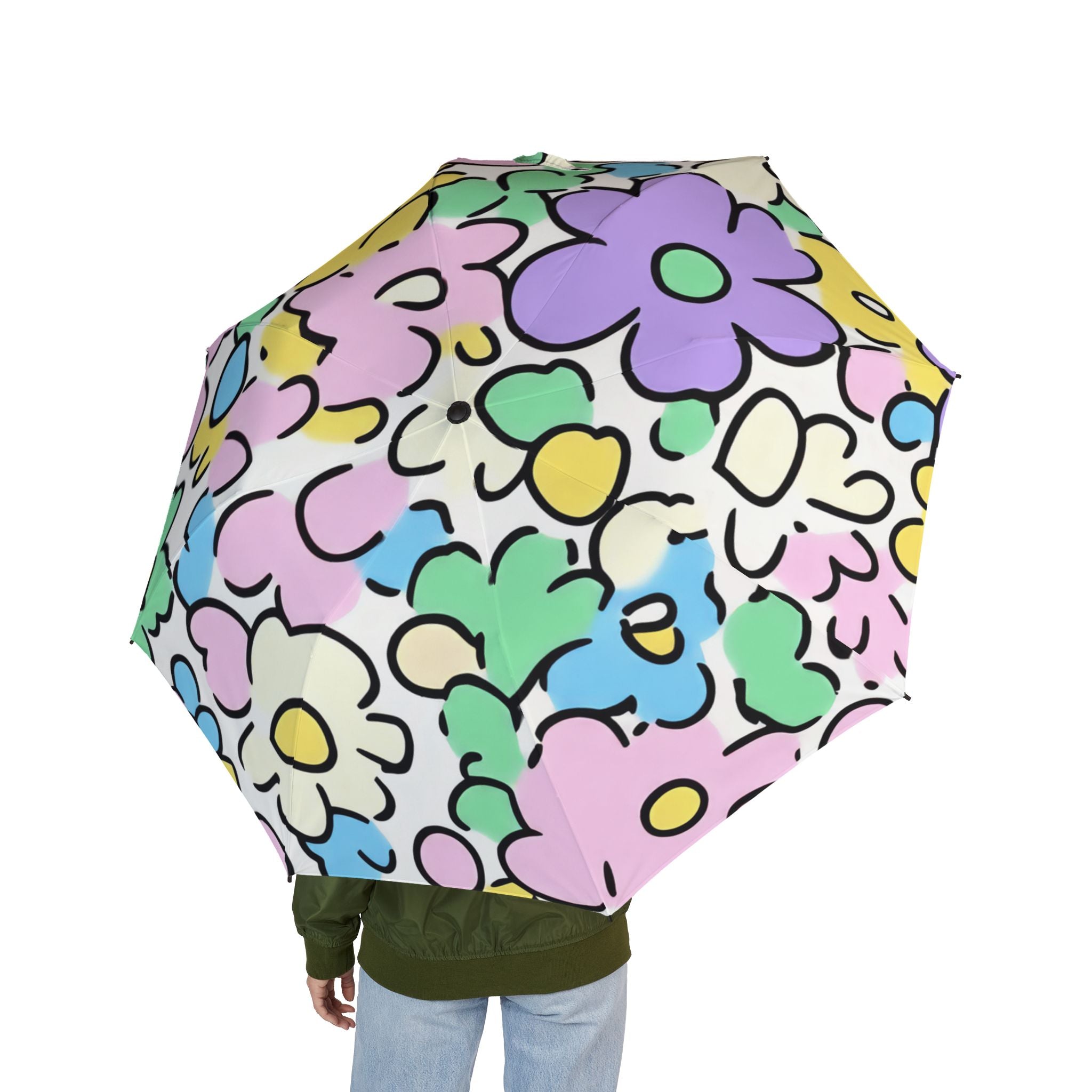 Colorful Hand-Drawn Floral Umbrella, Artsulli - Art is Long, Life is Short, Accessories, , , , , , , 