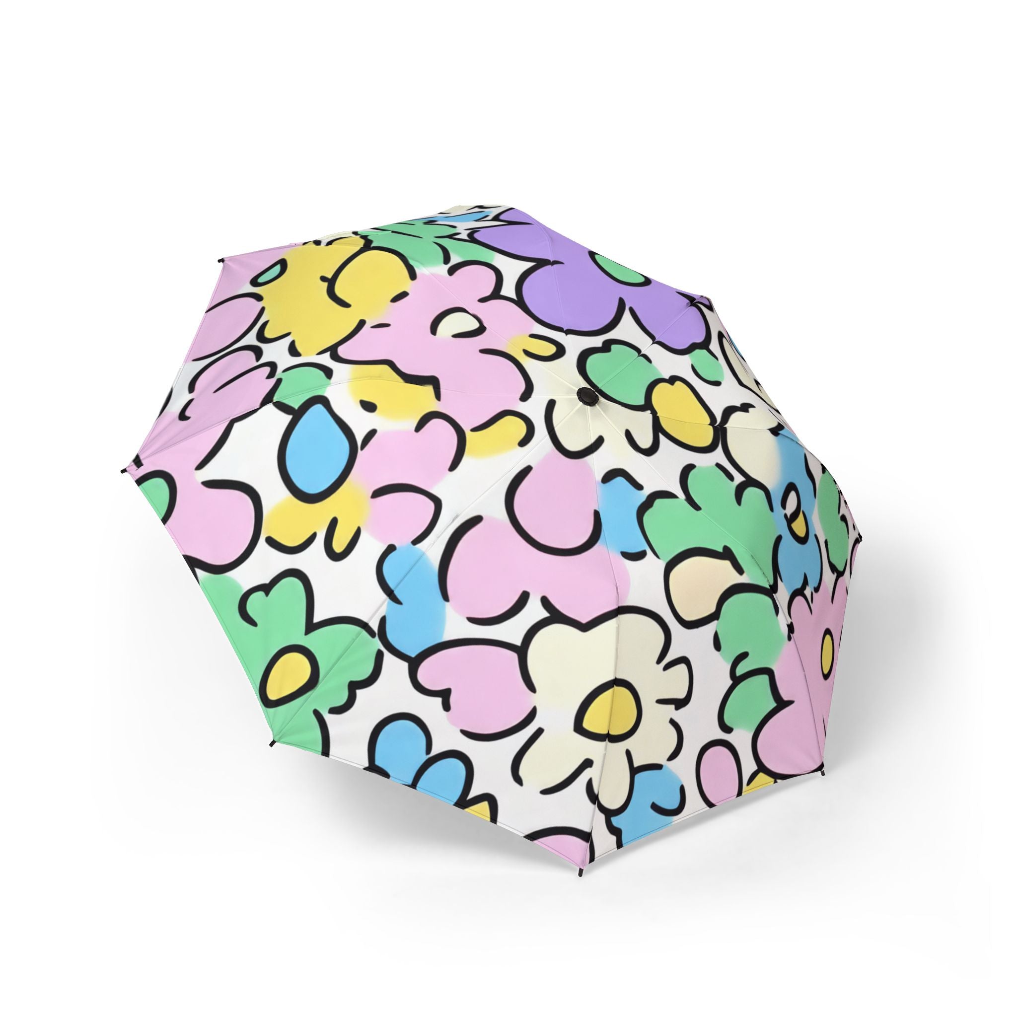 Colorful Hand-Drawn Floral Umbrella, Artsulli - Art is Long, Life is Short, Accessories, Size, One size, , , , , 10362552854573132658