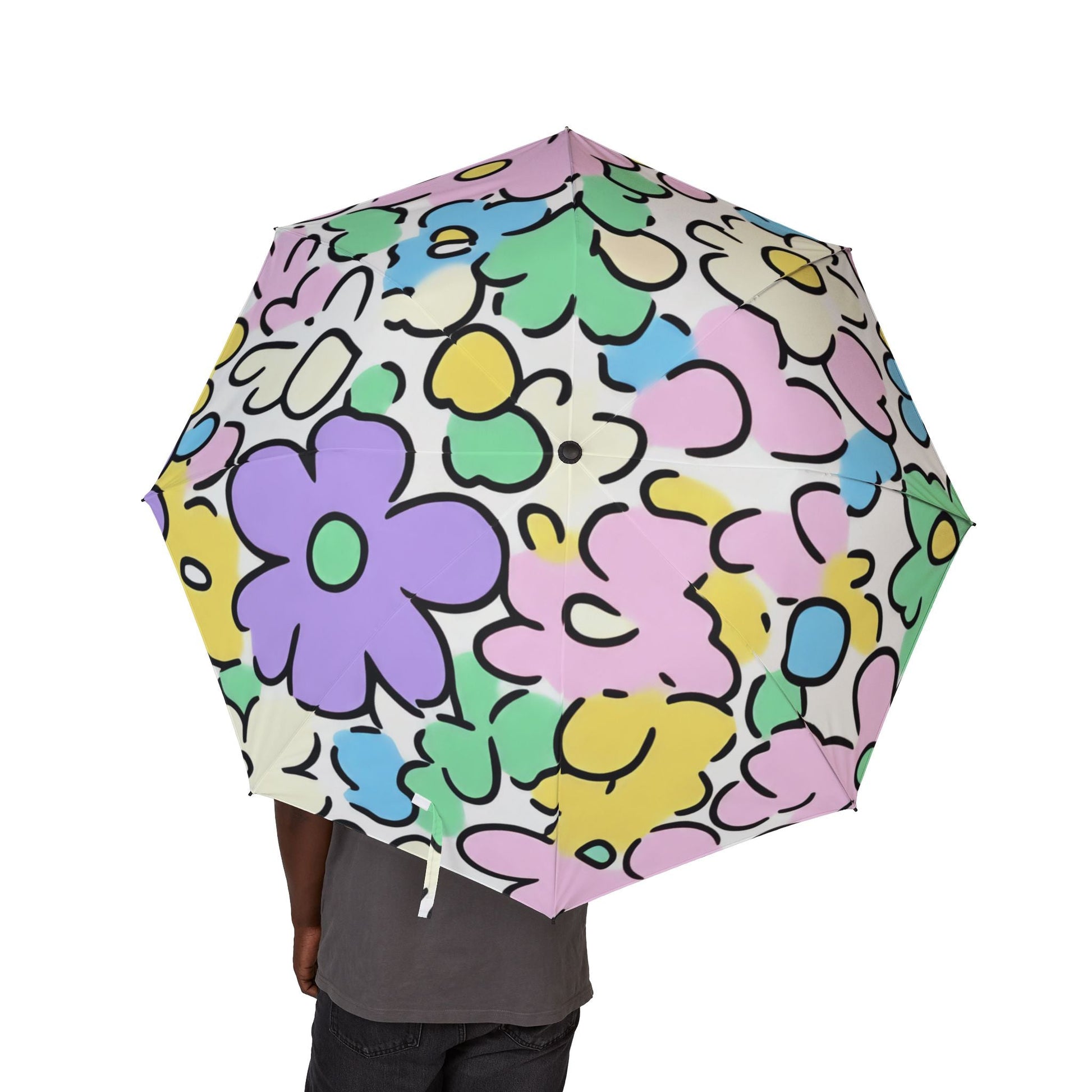 Colorful Hand-Drawn Floral Umbrella, Artsulli - Art is Long, Life is Short, Accessories, , , , , , , 