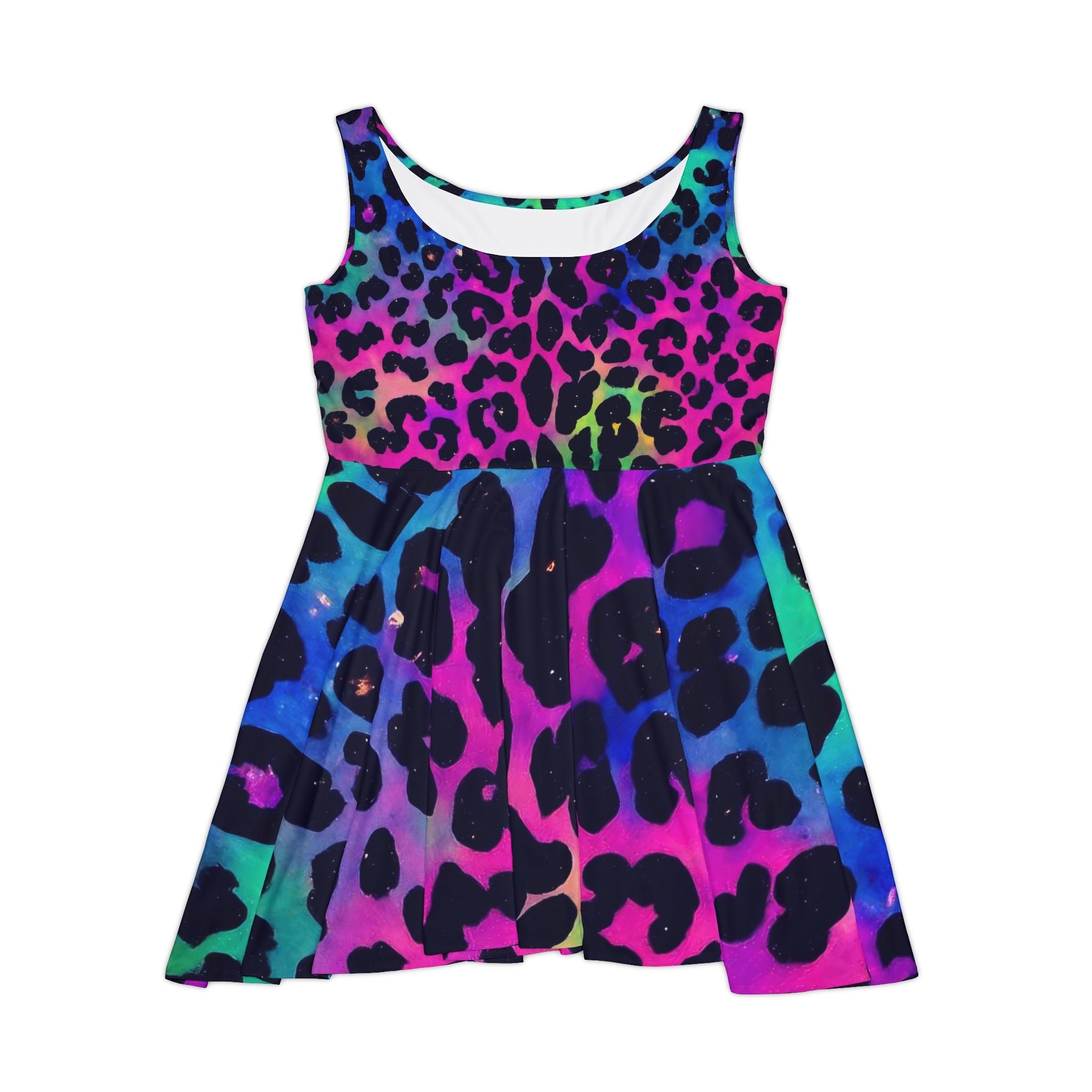 Printify Colorful Leopard Print Skater Dress 2025