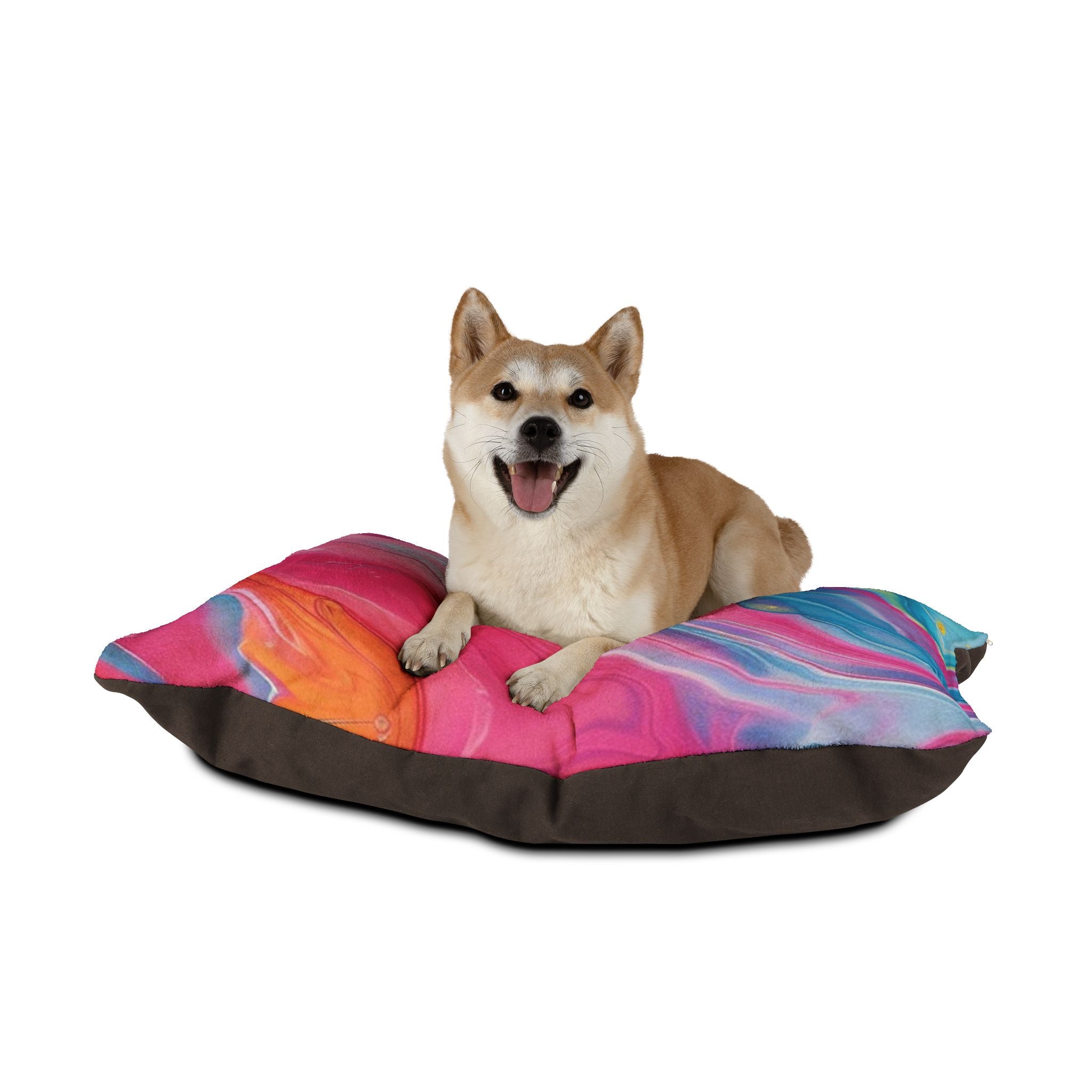 Printify Colorful Marble Fleece Pet Bed 2025