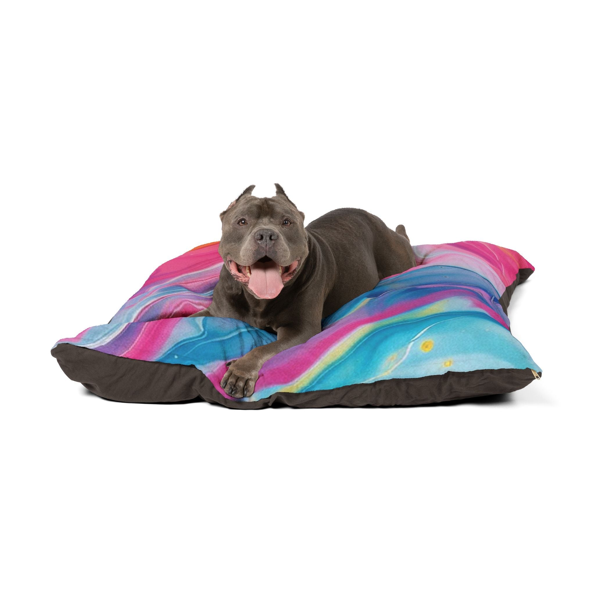 Printify Colorful Marble Fleece Pet Bed 2025