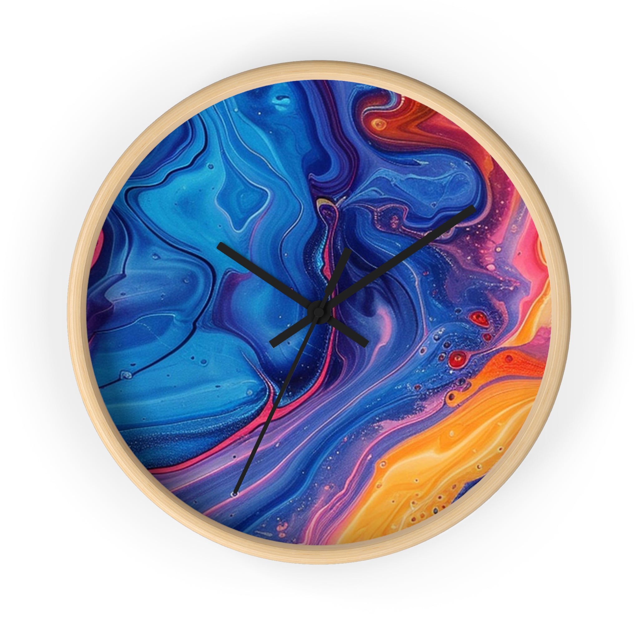 Printify Colorful Marbled Abstract Wall Clock 2025