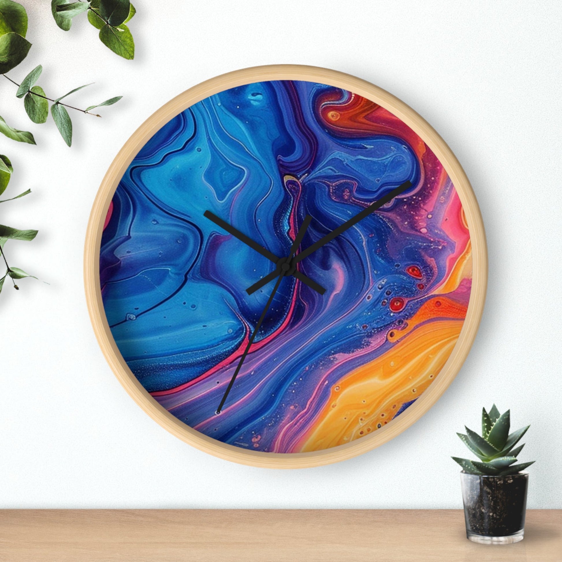 Colorful Marbled Abstract Wall Clock, Artsulli - Art is Long, Life is Short, Home Decor, , , , , , , 