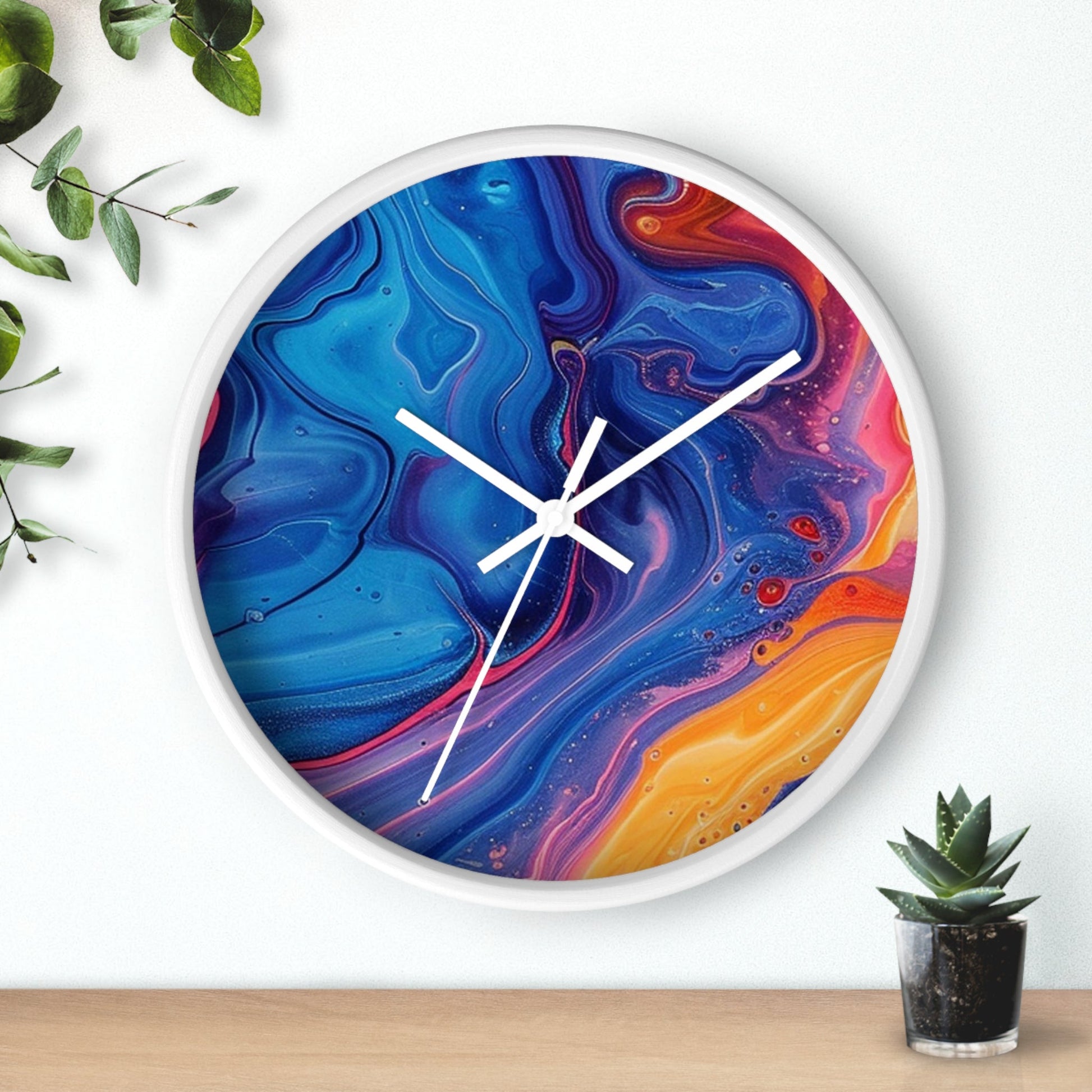 Colorful Marbled Abstract Wall Clock, Artsulli - Art is Long, Life is Short, Home Decor, , , , , , , 