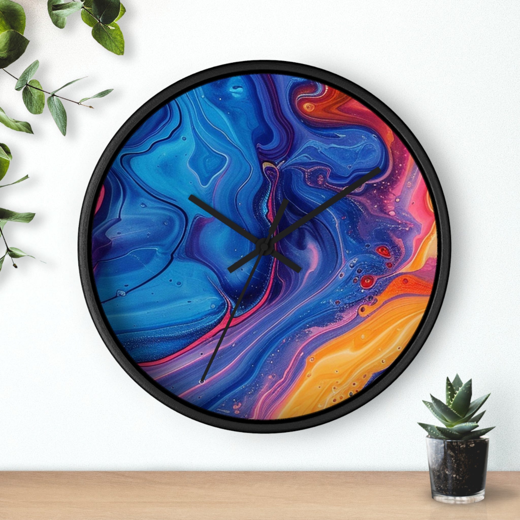 Colorful Marbled Abstract Wall Clock, Artsulli - Art is Long, Life is Short, Home Decor, , , , , , , 