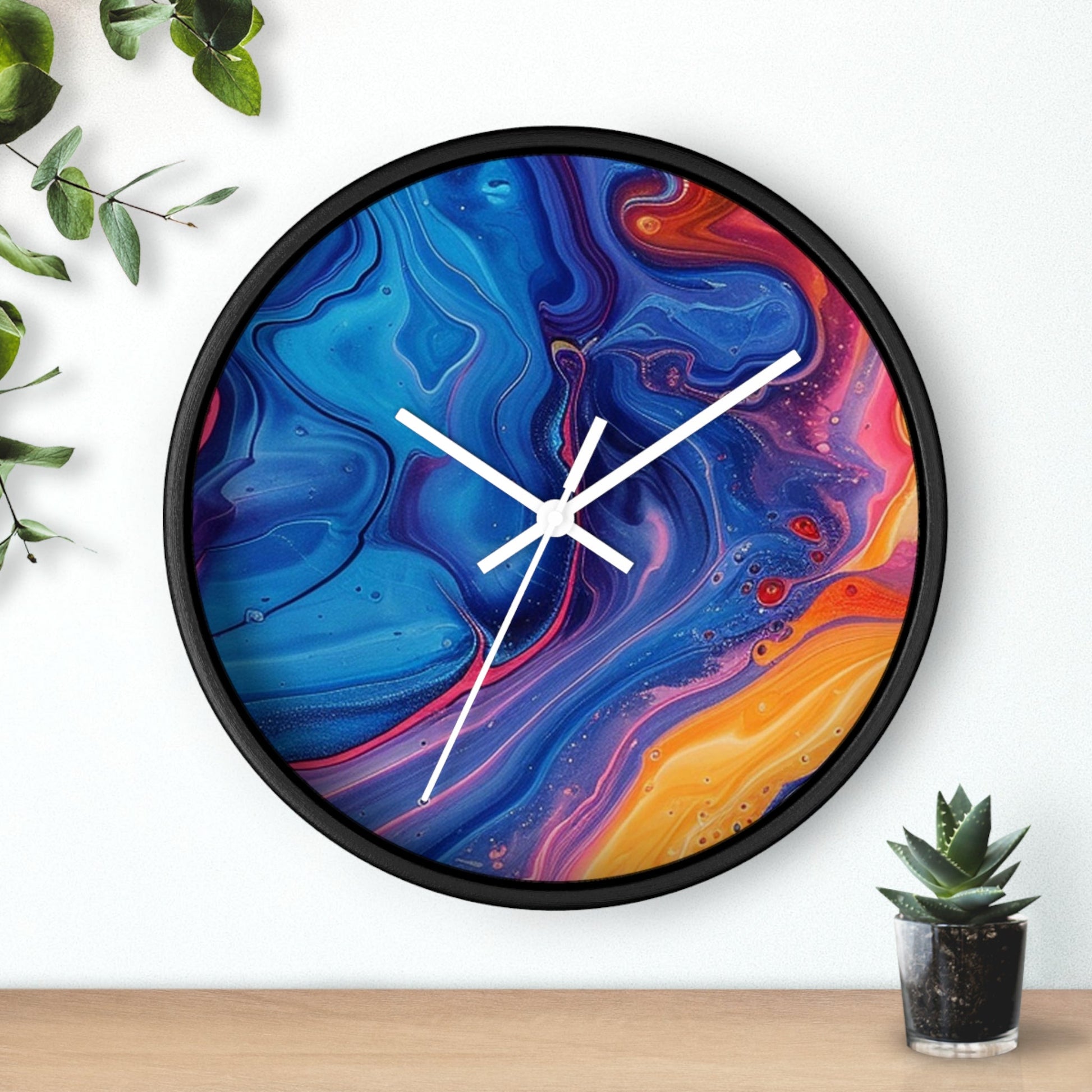 Colorful Marbled Abstract Wall Clock, Artsulli - Art is Long, Life is Short, Home Decor, , , , , , , 