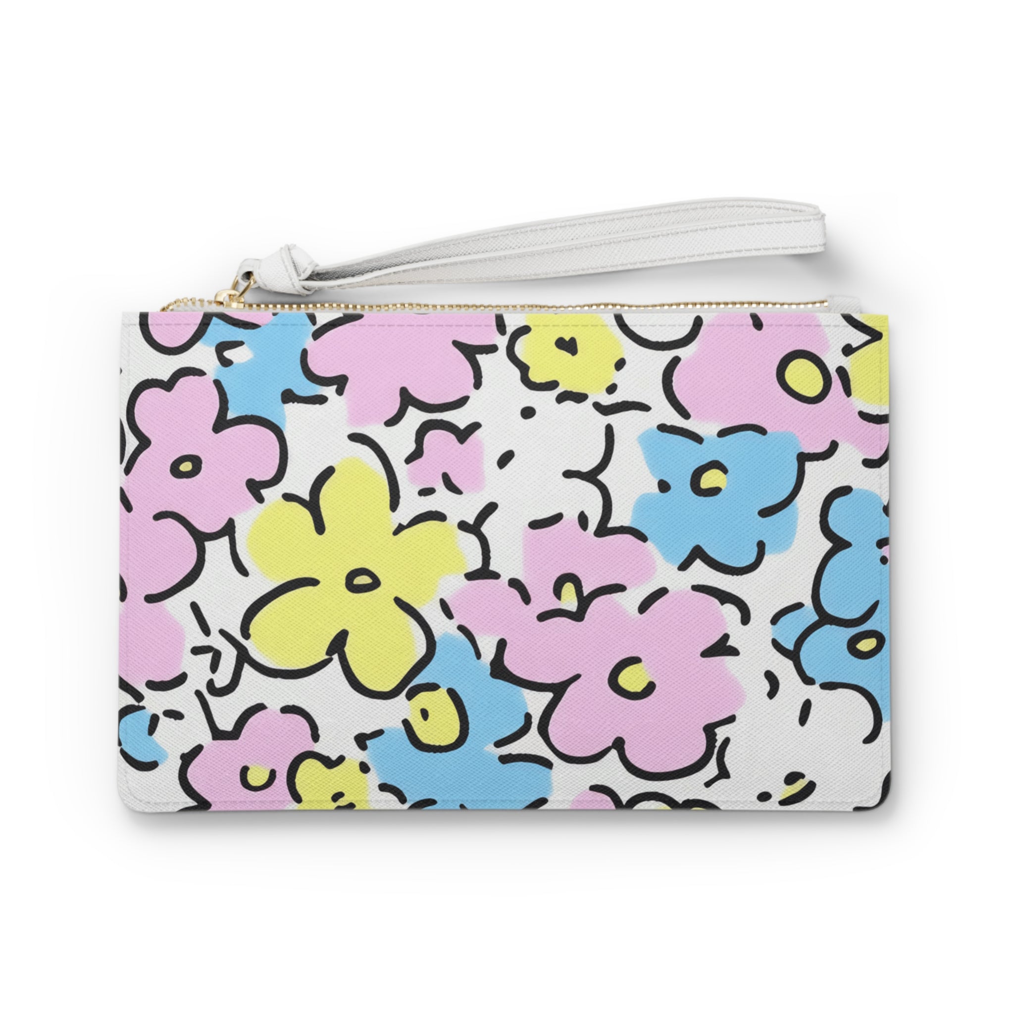 Printify Colorful Outlined Floral Clutch Bag 2025