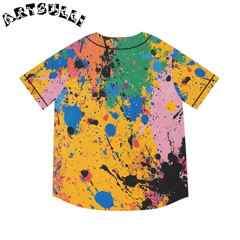 Colorful Paint Splatter AOP Baseball Jersey, Artsulli - Art is Long, Life is Short, All Over Prints, , , , , , , 