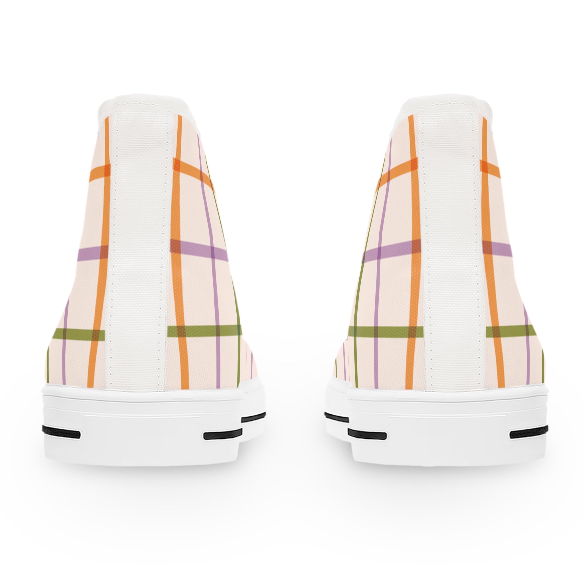Colorful Plaid High-Top Sneakers, Artsulli - Art is Long, Life is Short, Shoes, , , , , , , 