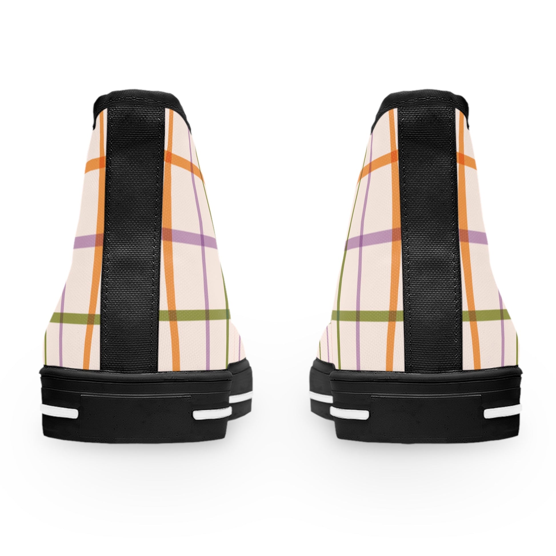 Colorful Plaid High-Top Sneakers, Artsulli - Art is Long, Life is Short, Shoes, , , , , , , 