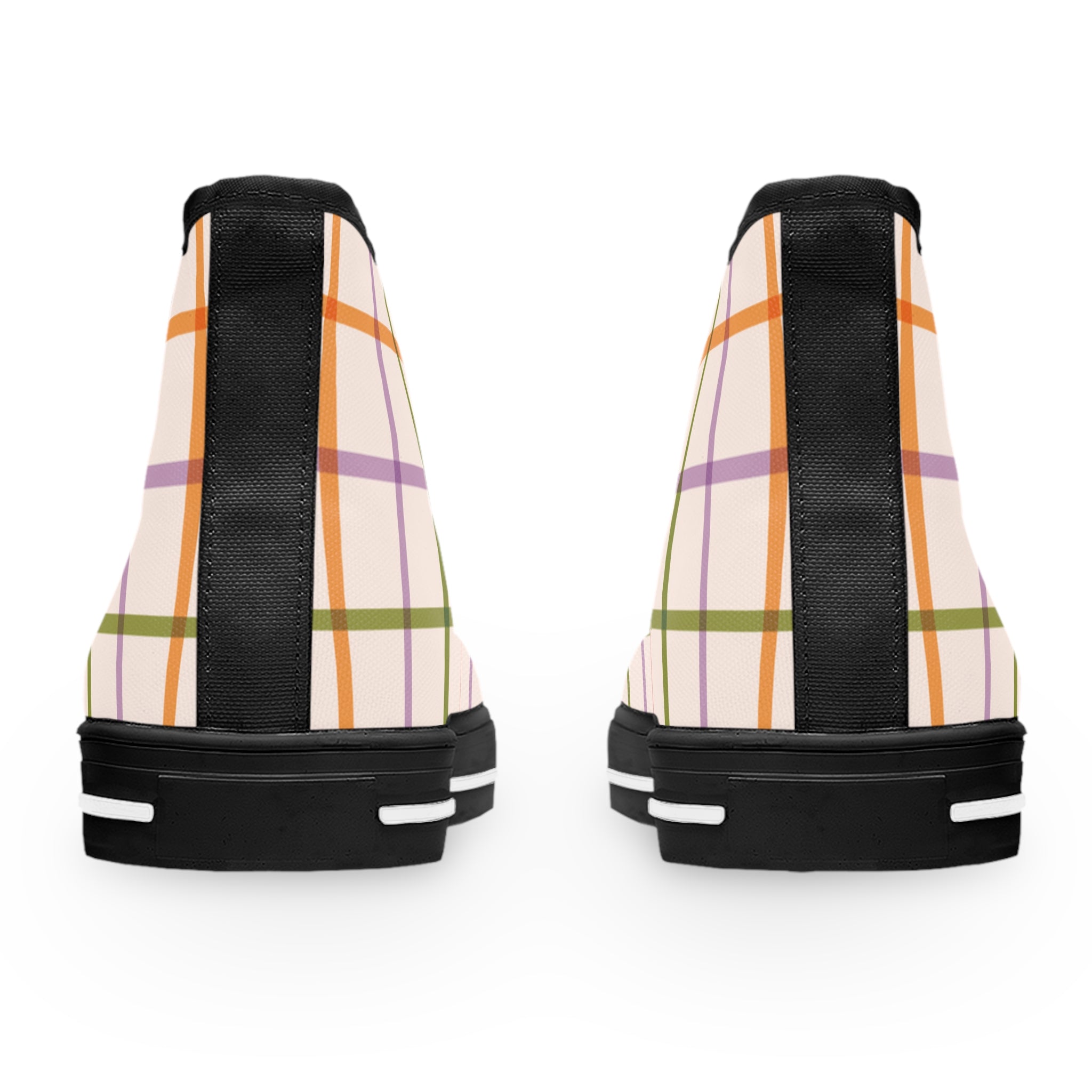 Colorful Plaid High-Top Sneakers, Artsulli - Art is Long, Life is Short, Shoes, , , , , , , 