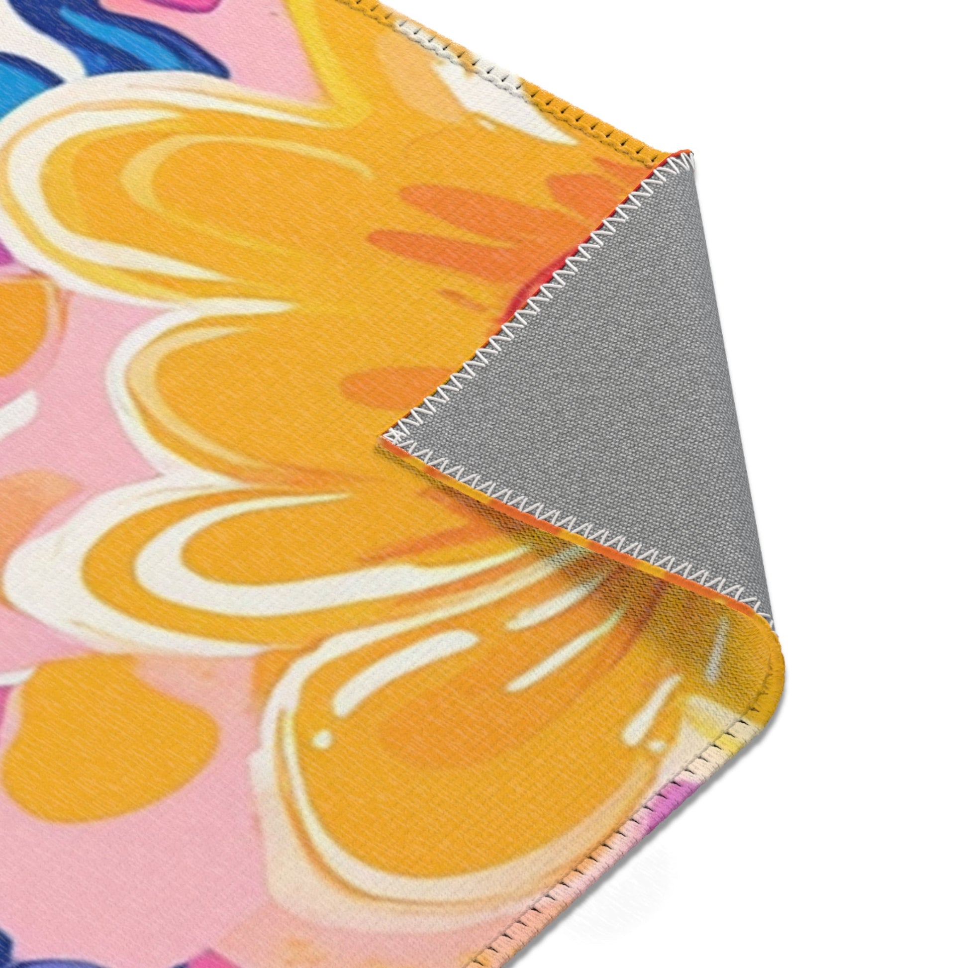 Colorful Psychedelic Floral Area Rug, Artsulli - Art is Long, Life is Short, Home Decor, , , , , , , 