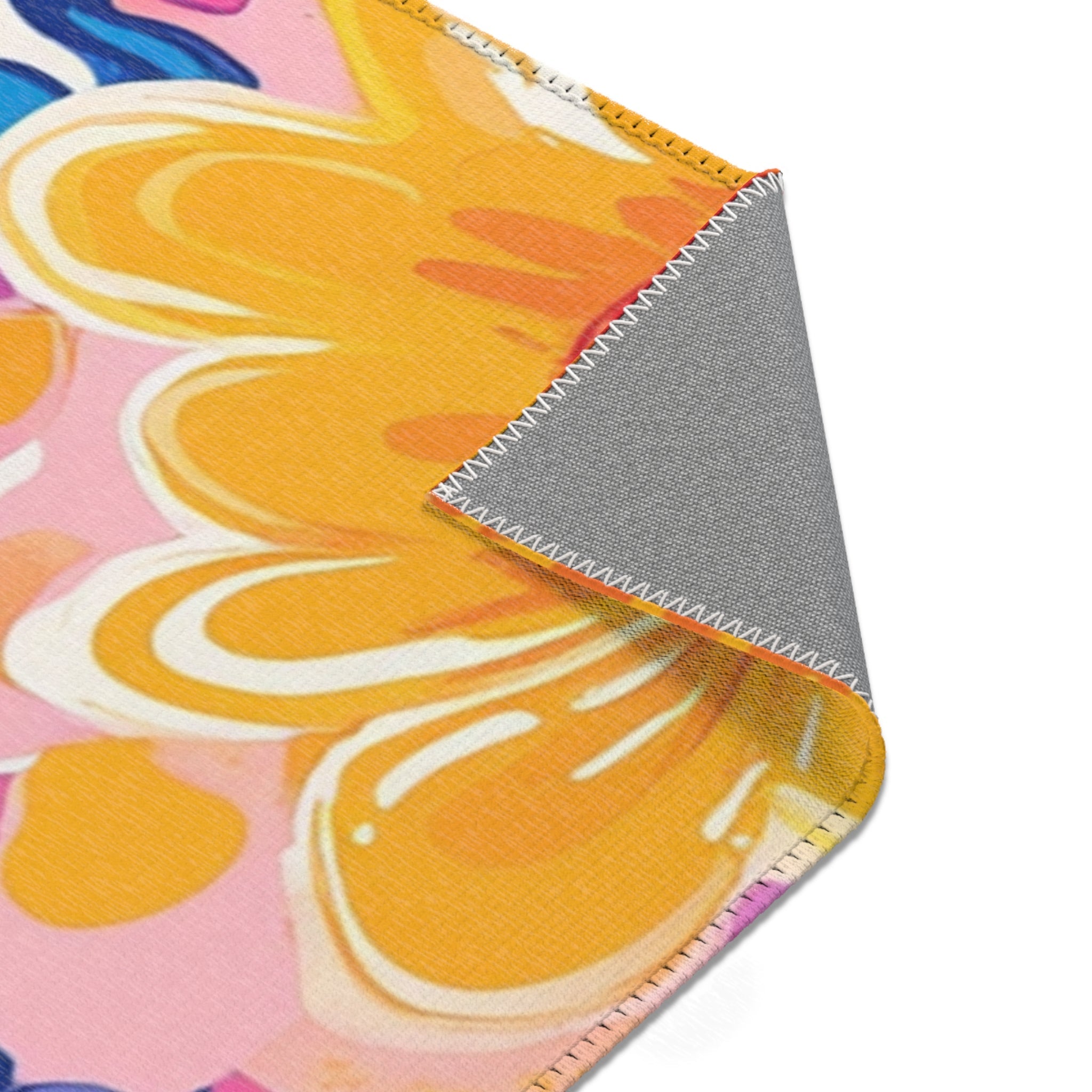 Colorful Psychedelic Floral Area Rug, Artsulli - Art is Long, Life is Short, Home Decor, , , , , , , 