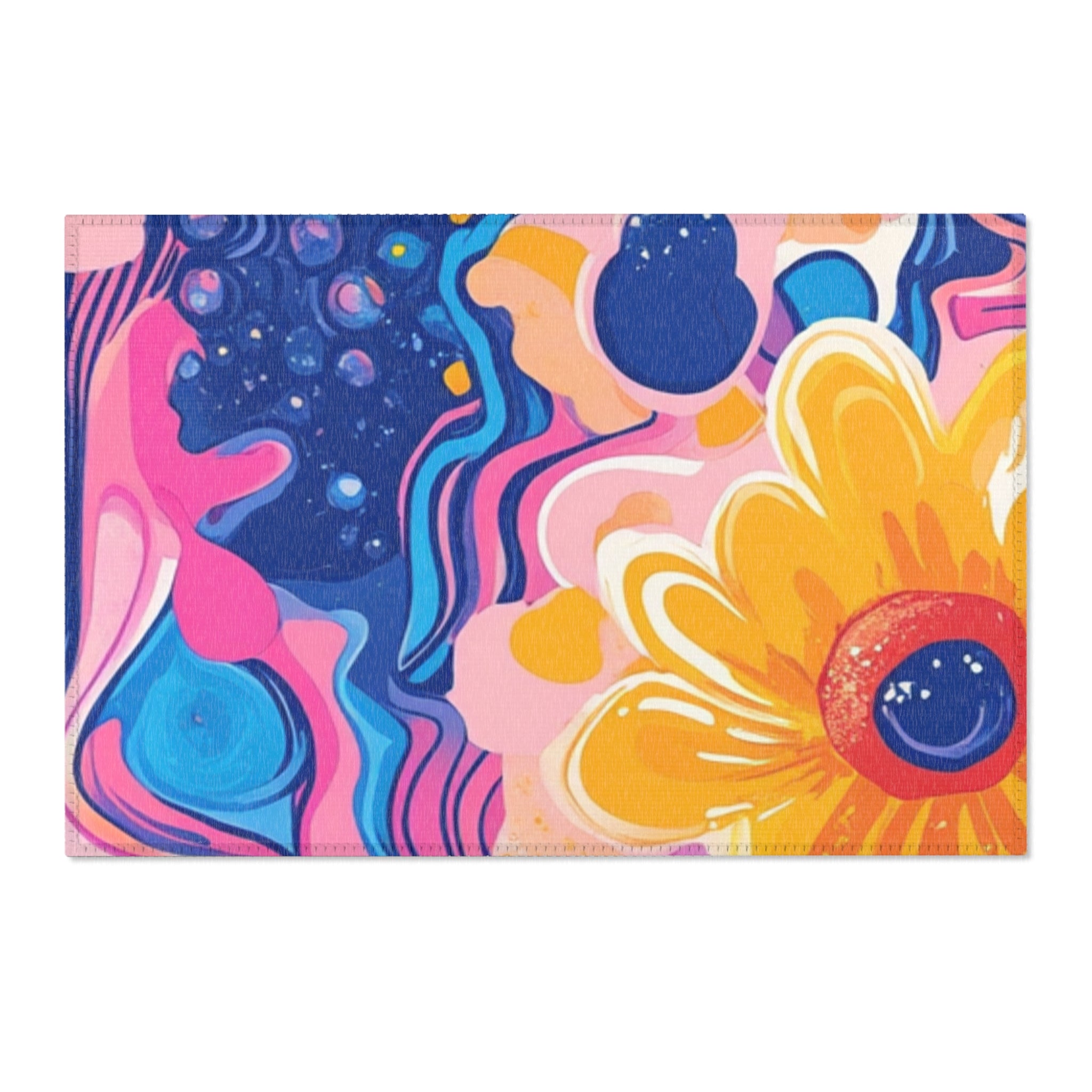 Colorful Psychedelic Floral Area Rug, Artsulli - Art is Long, Life is Short, Home Decor, Size, 36" × 24", , , , , 27437426565586348297