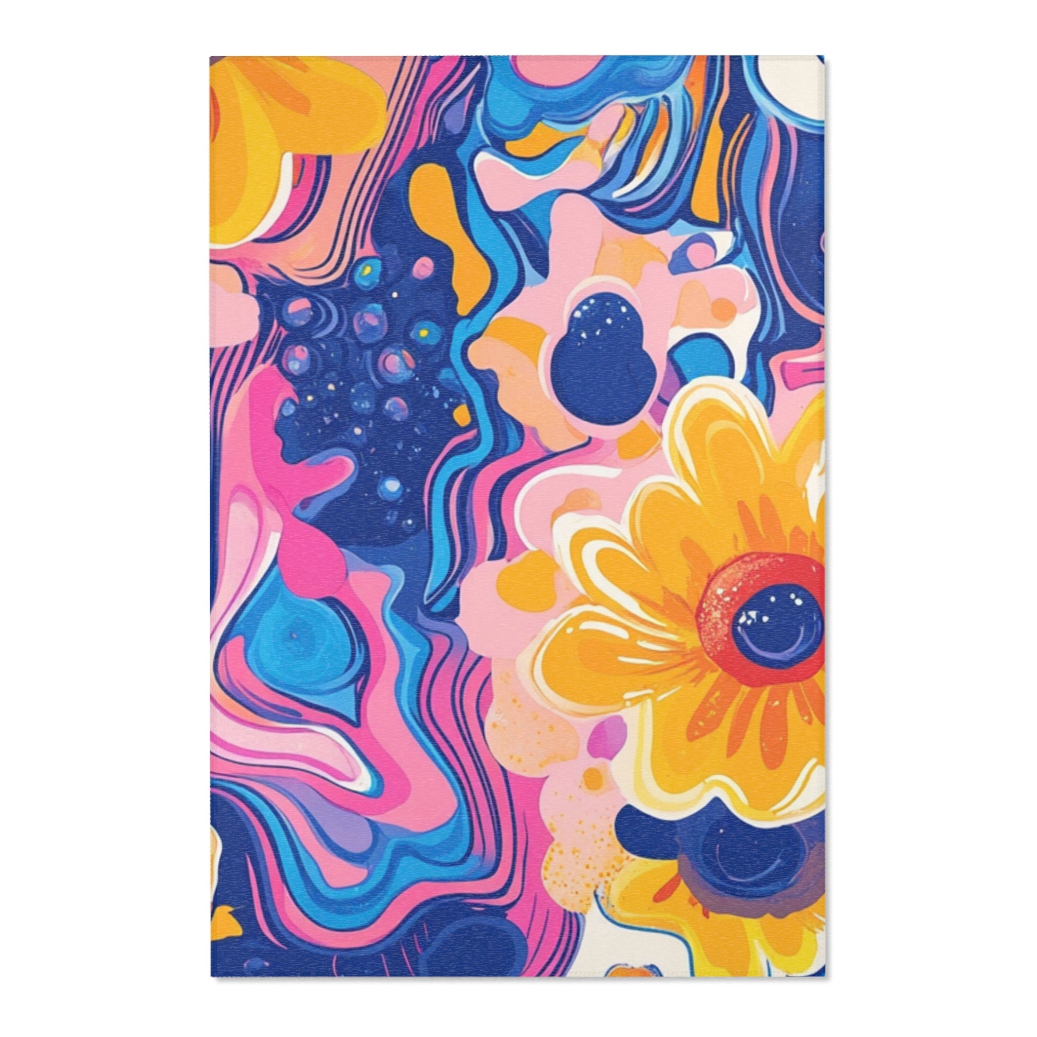 Colorful Psychedelic Floral Area Rug, Artsulli - Art is Long, Life is Short, Home Decor, Size, 48" × 72", , , , , 26514633193092537316