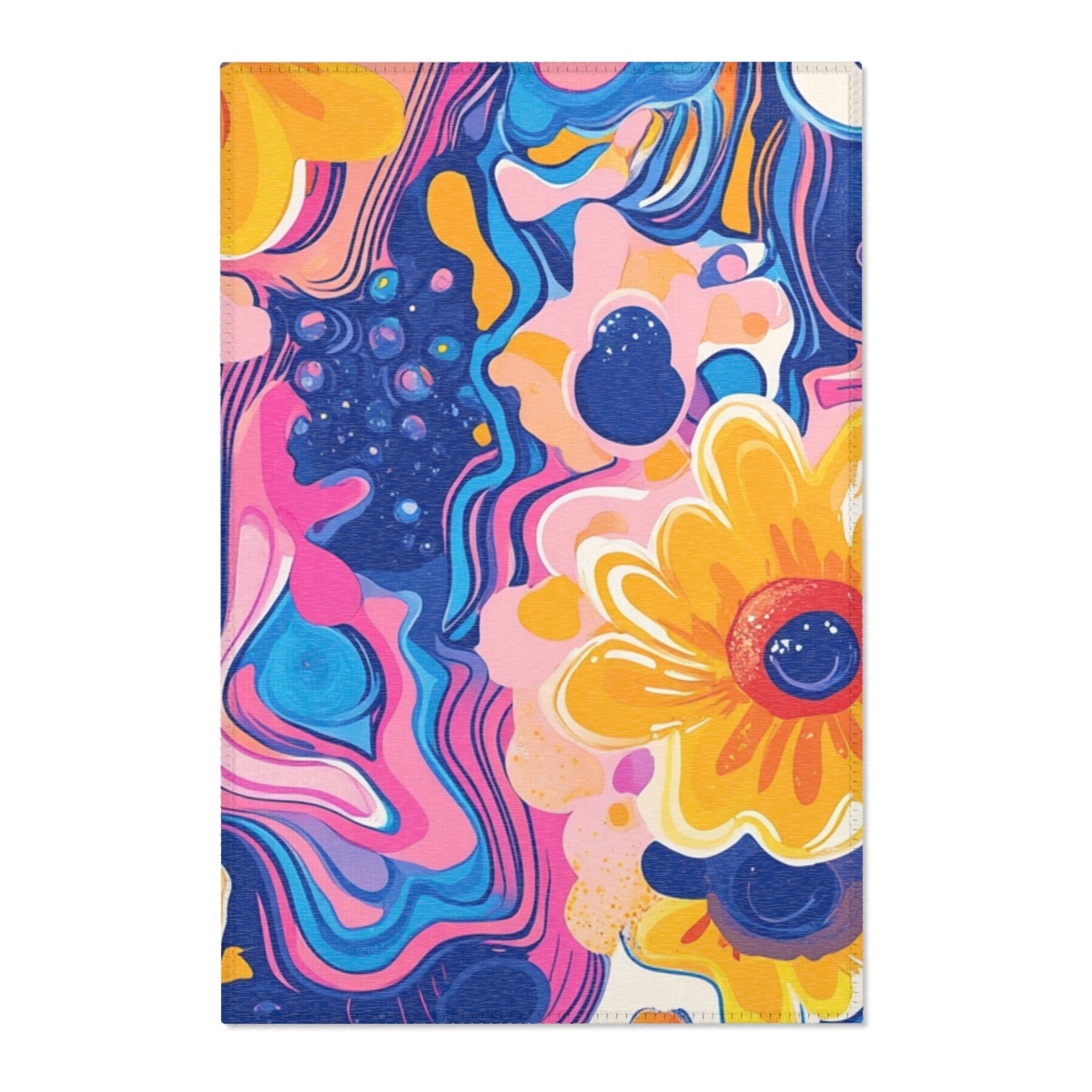 Printify Colorful Psychedelic Floral Area Rug 2025